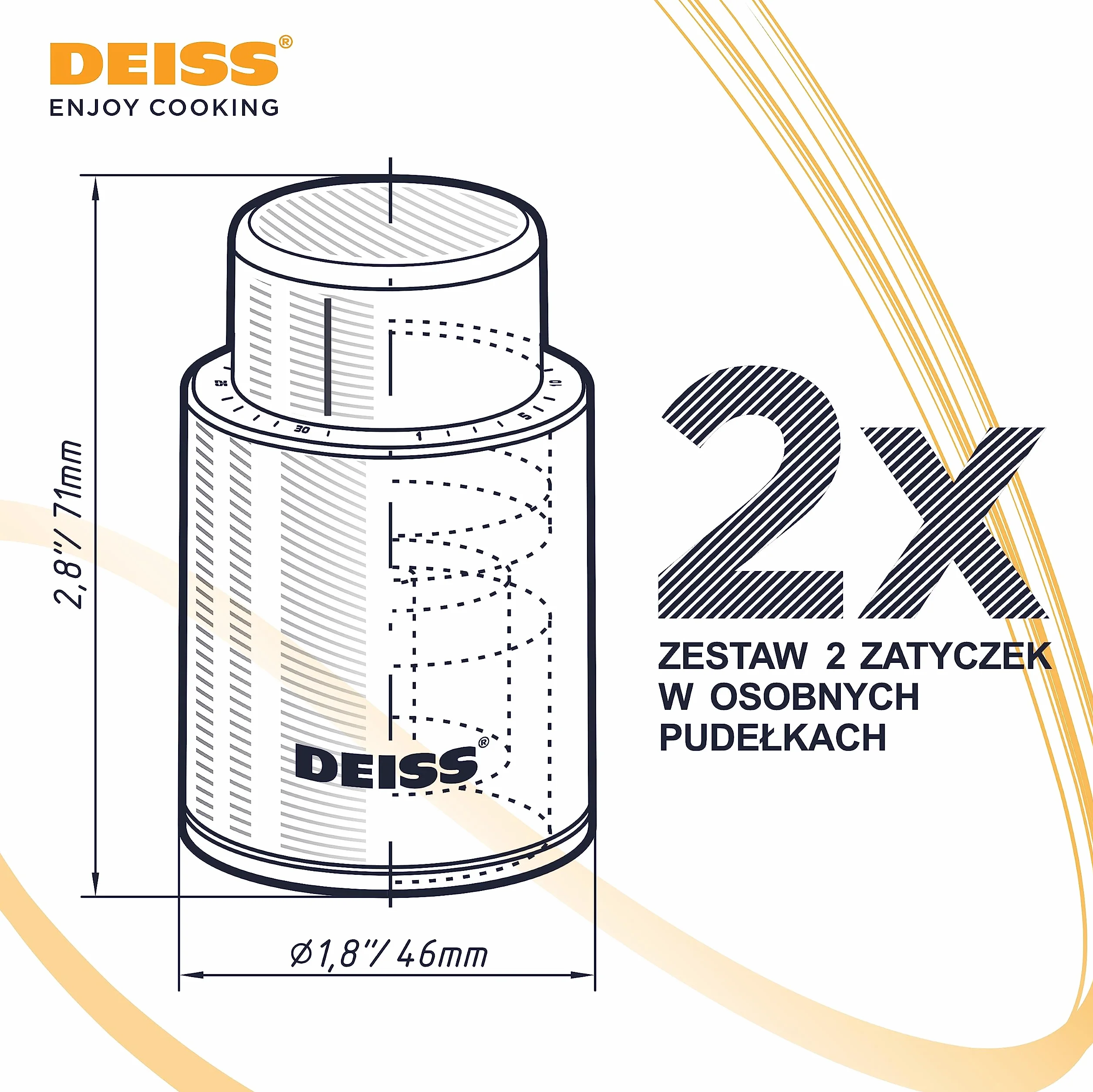 Deiss LUX [2 SZT.] Korki do butelek wina, korki do wina wielokrotnego użytku, pompka próżniowa do wina ze znacznikami daty, korek do wina, korek do wina, zapewniający świeżość