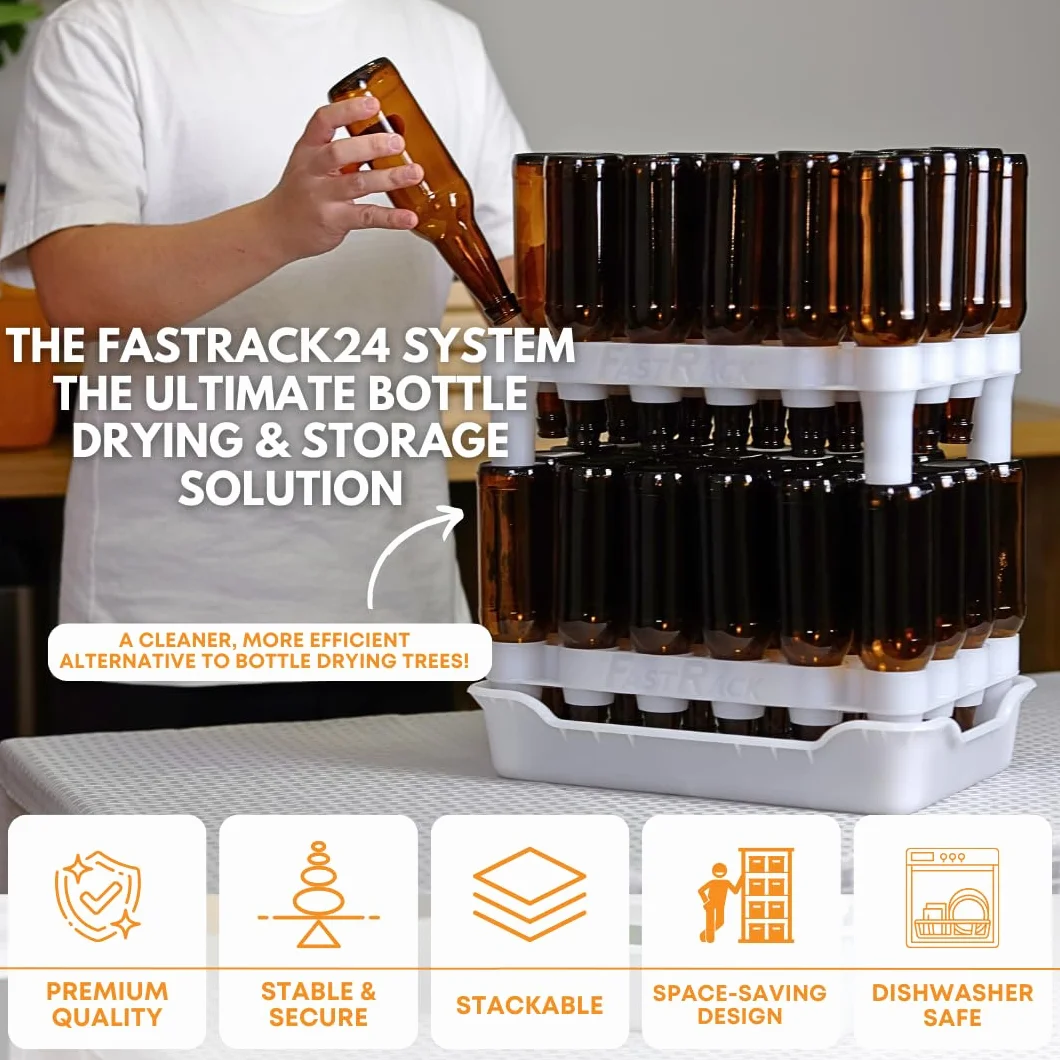 FastRack suszarka na butelki do piwa i wina FR Combo 2 stojaki 1 taca