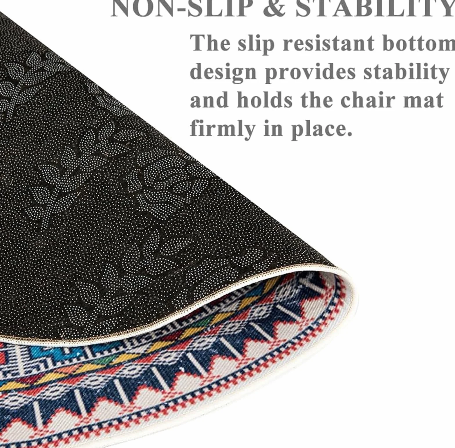 Mata Na Krzesło Biurowe Do Podłóg Z Twardego Drewna, Vintage Bohemian Gaming Rolling Chair Mat, Ochraniacz Na Dywan Biuro Dywan Mata Podłogowa(Brown,80 * 80cm)