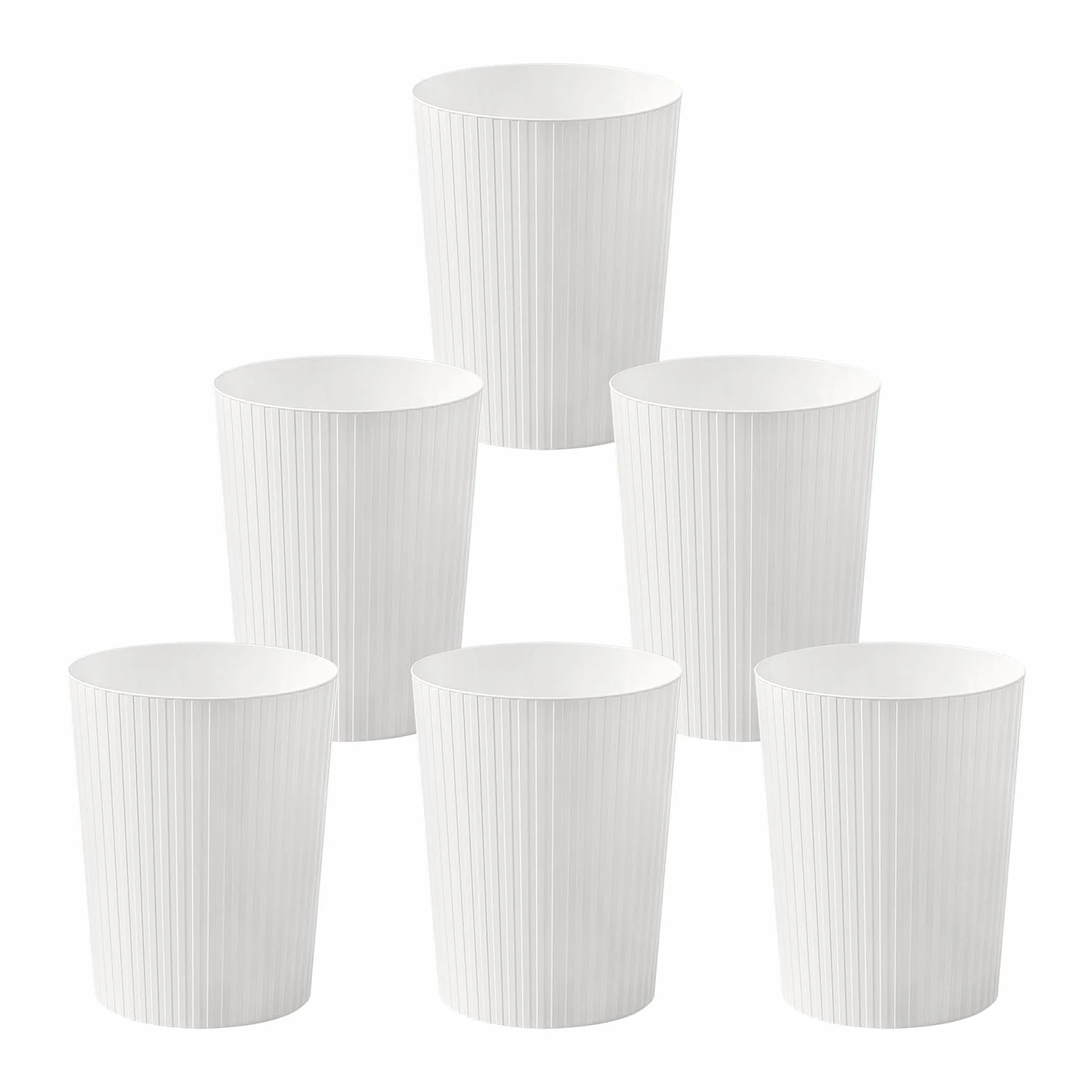 Cetomo Zestaw 7,2 l x 6, kosz na śmieci, kosz na odpady, kosz na papier, kosz na śmieci do łazienek, kuchni, biura domowego, pokoi w akademiku, biały