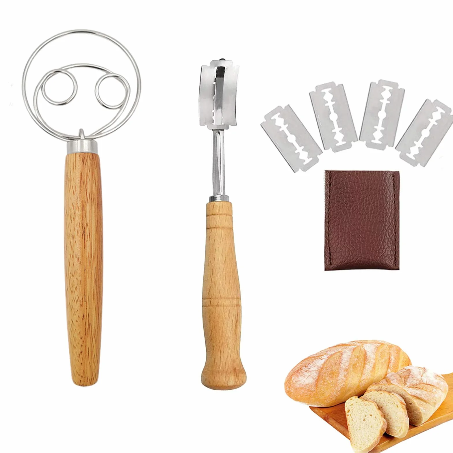 Krajalnica do chleba, nóż do pieczenia, trzepaczka do ciasta, duński trzepaczka do makaronu, nóż do ciasta z 5 ostrzami