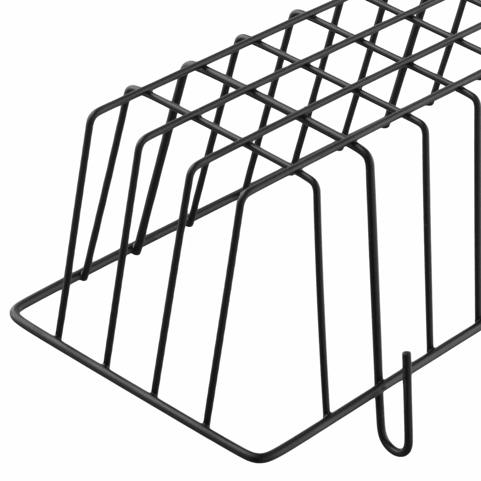 6 sztuk koszyków siatkowych do zawieszenia, 31,5 x 10 x 7,5 cm, czarny, metalowy kosz z haczykami do kratki ściennej