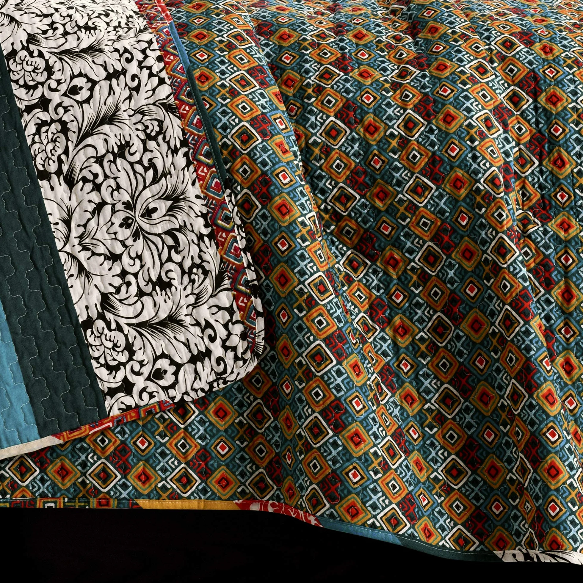 Lush Decor Zestaw pościeli boho bawełna turkus mandarynka 3-częściowy