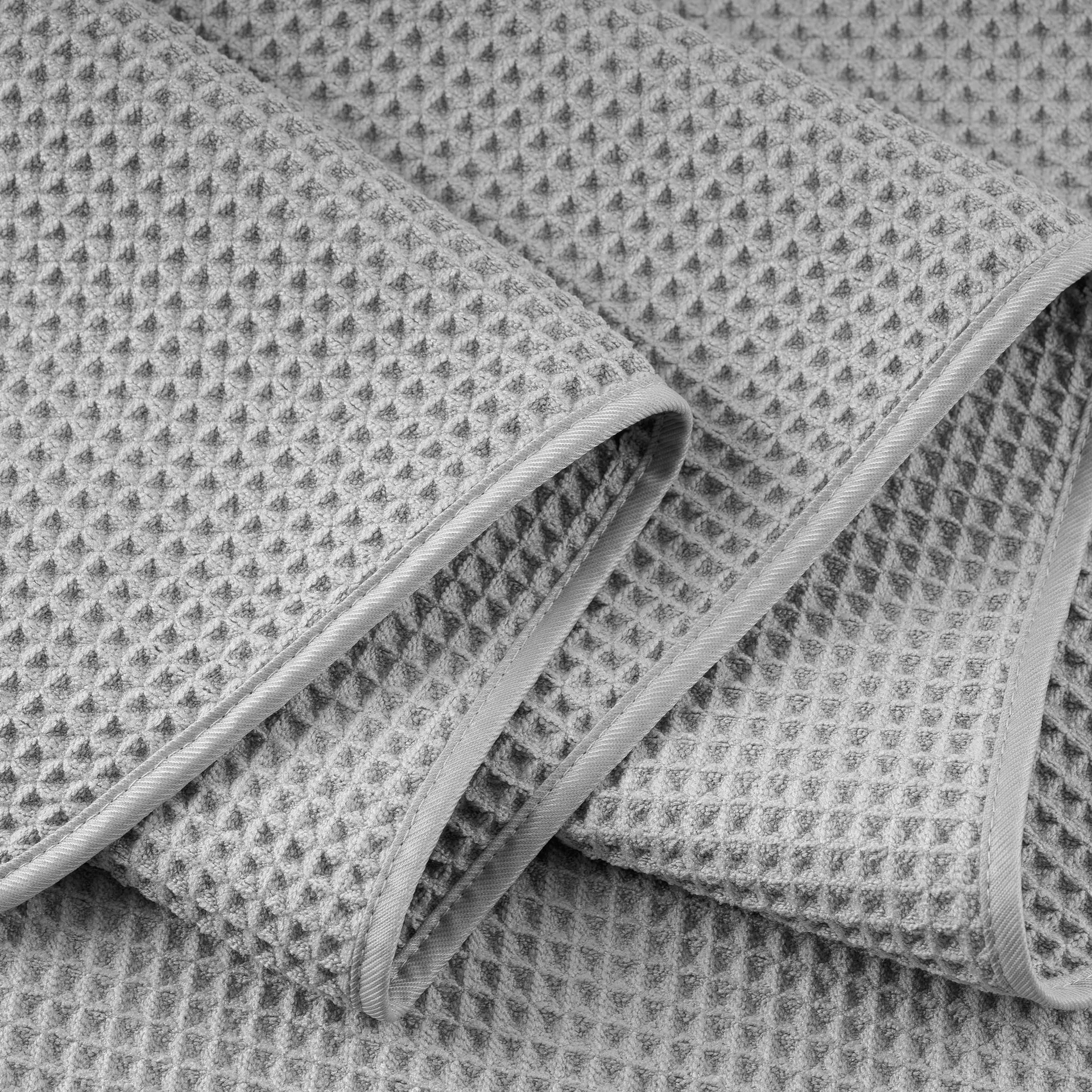 POLYTE 430 g/m² mikrofibra oversize szybkoschnący niestrzępiący się ręcznik kąpielowy, 152 x 76 cm, 4 szt. (splot waflowy)