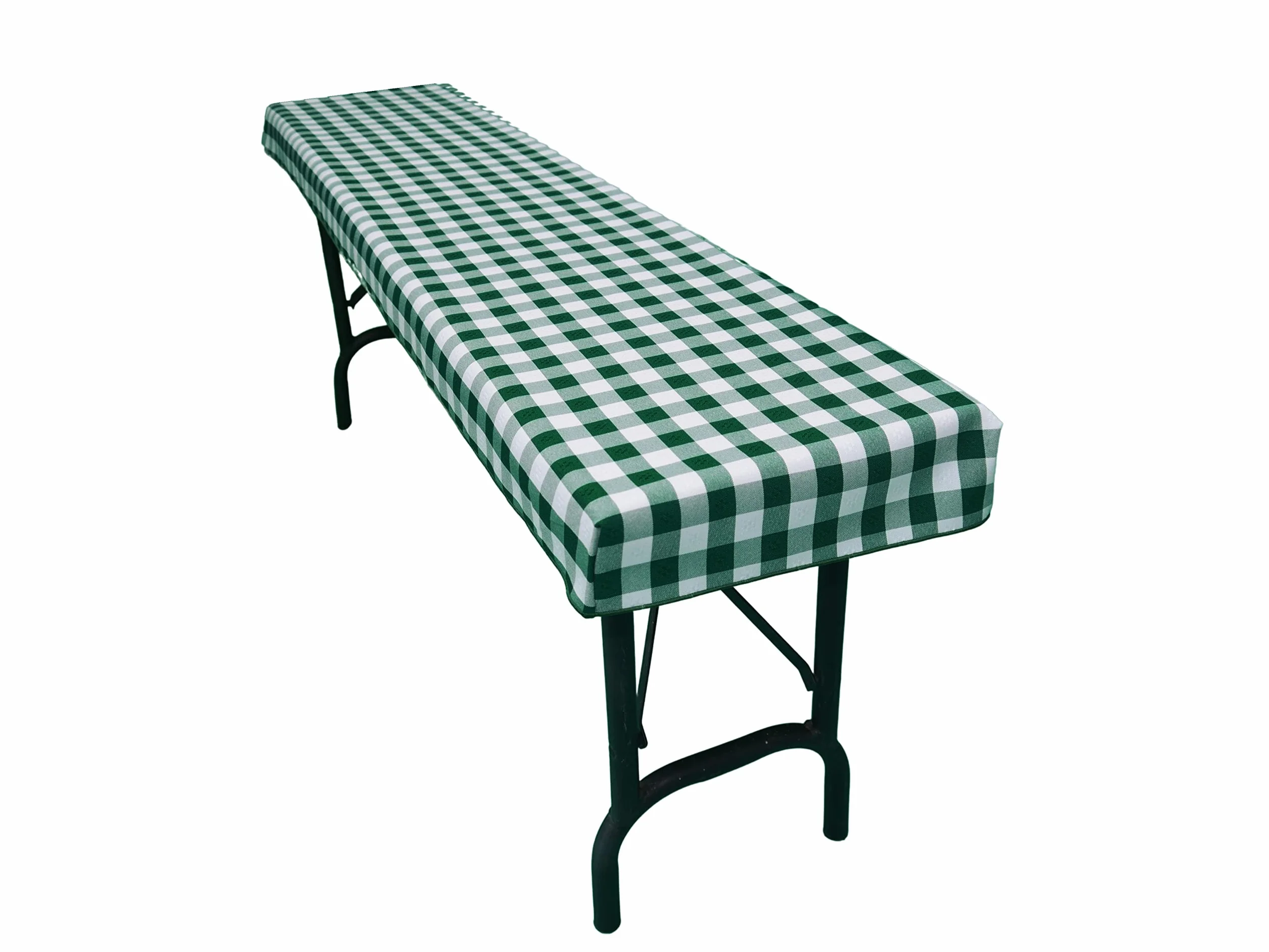 Zestaw mebli do namiotu piwnego (zestaw 3 szt.) składający się z 1 obrusu i 2 pokrowców na ławkę piwną. Rozmiar i kolory do wyboru (110 x 60 cm, zielona kratka)