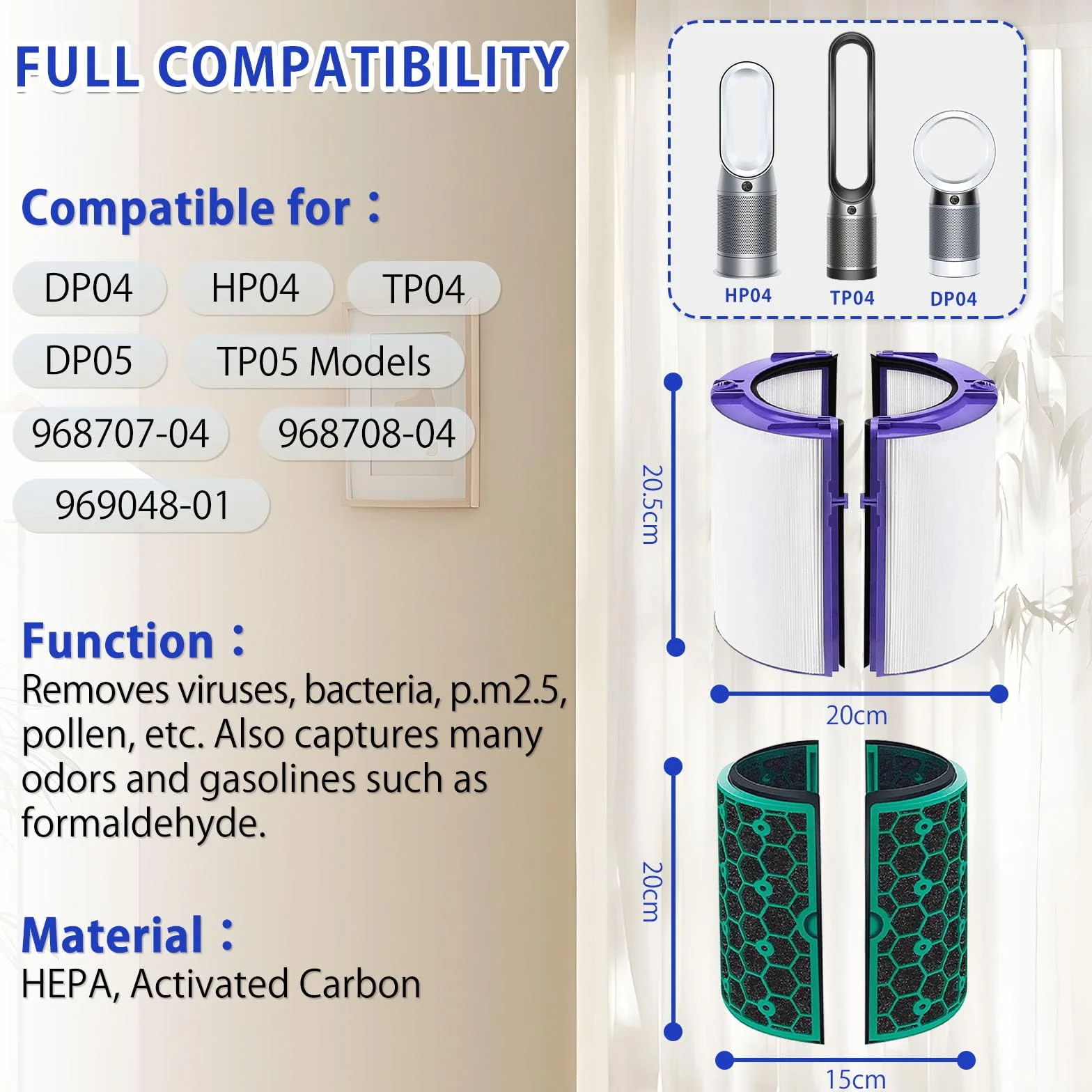 Filtr HEPA do Dyson Pure Cool TP04 DP04 HP04 TP05 HP05 Pure Hot+Cool 969048-03 969048-01