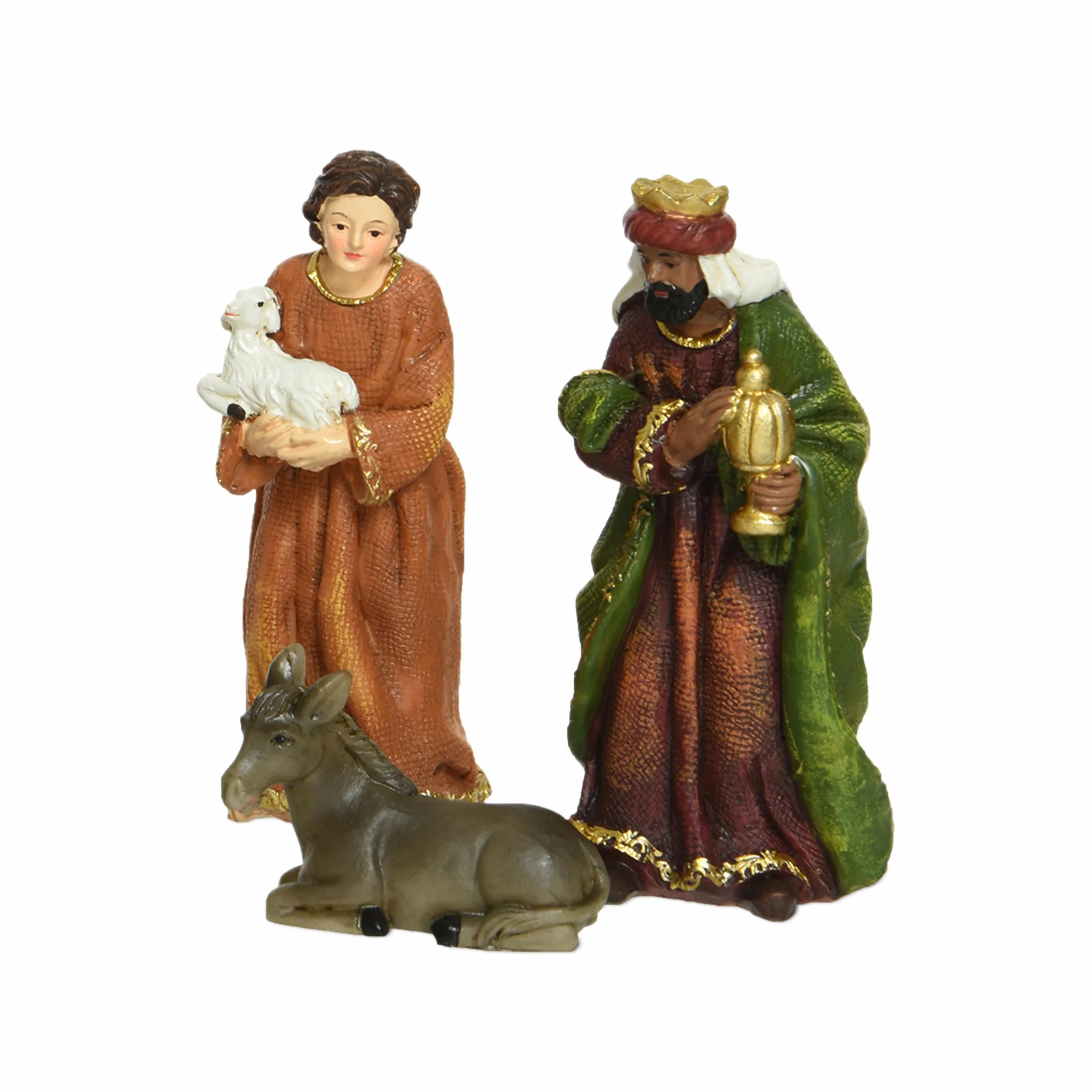 Spetebo Ręcznie malowane figurki bożonarodzeniowe do szopki - 10 sztuk / 11 cm - Dekoracja stołowa do szopki - Akcesoria do szopki
