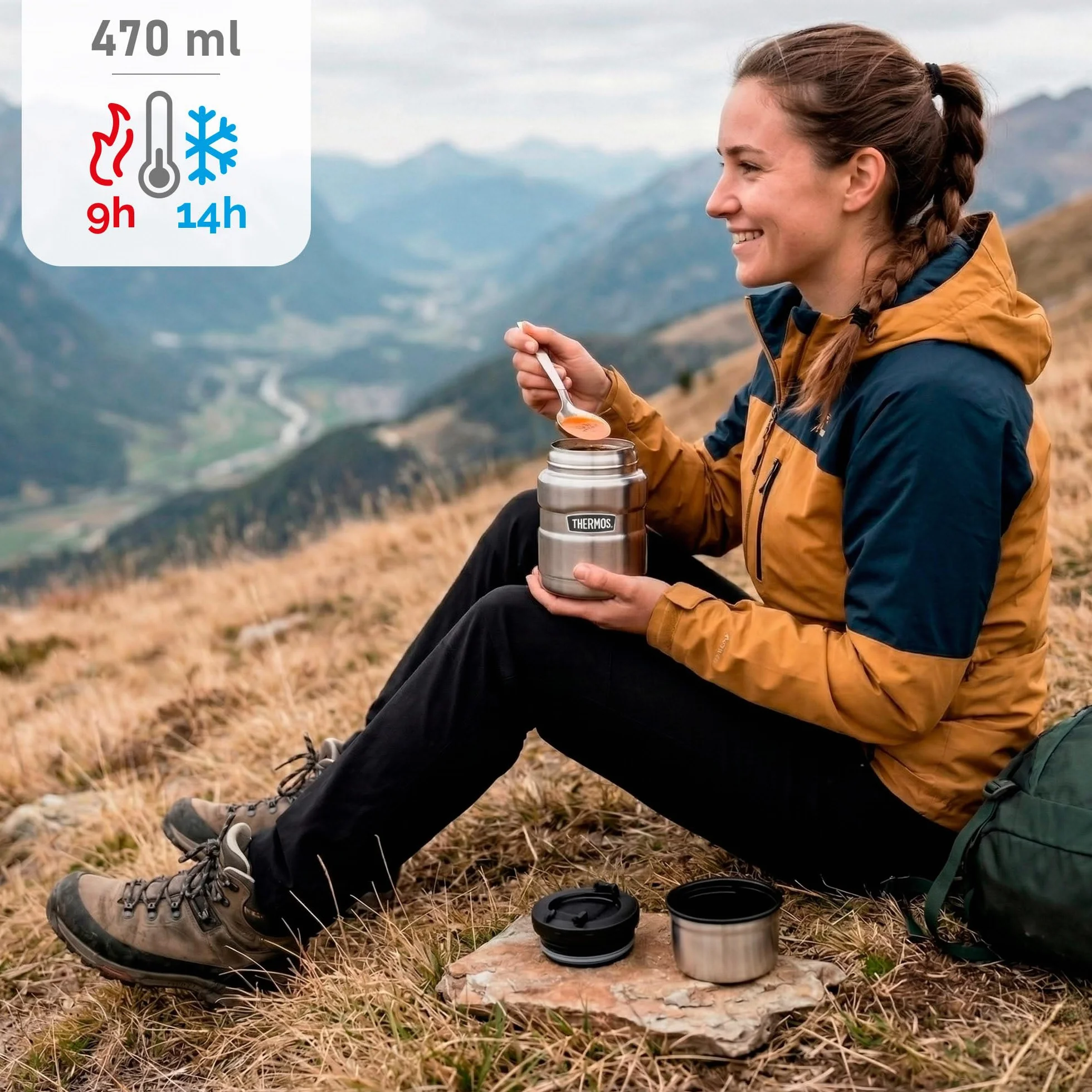 Thermos Stainless King Pojemnik Termiczny na Żywność 0,47 L Srebrny