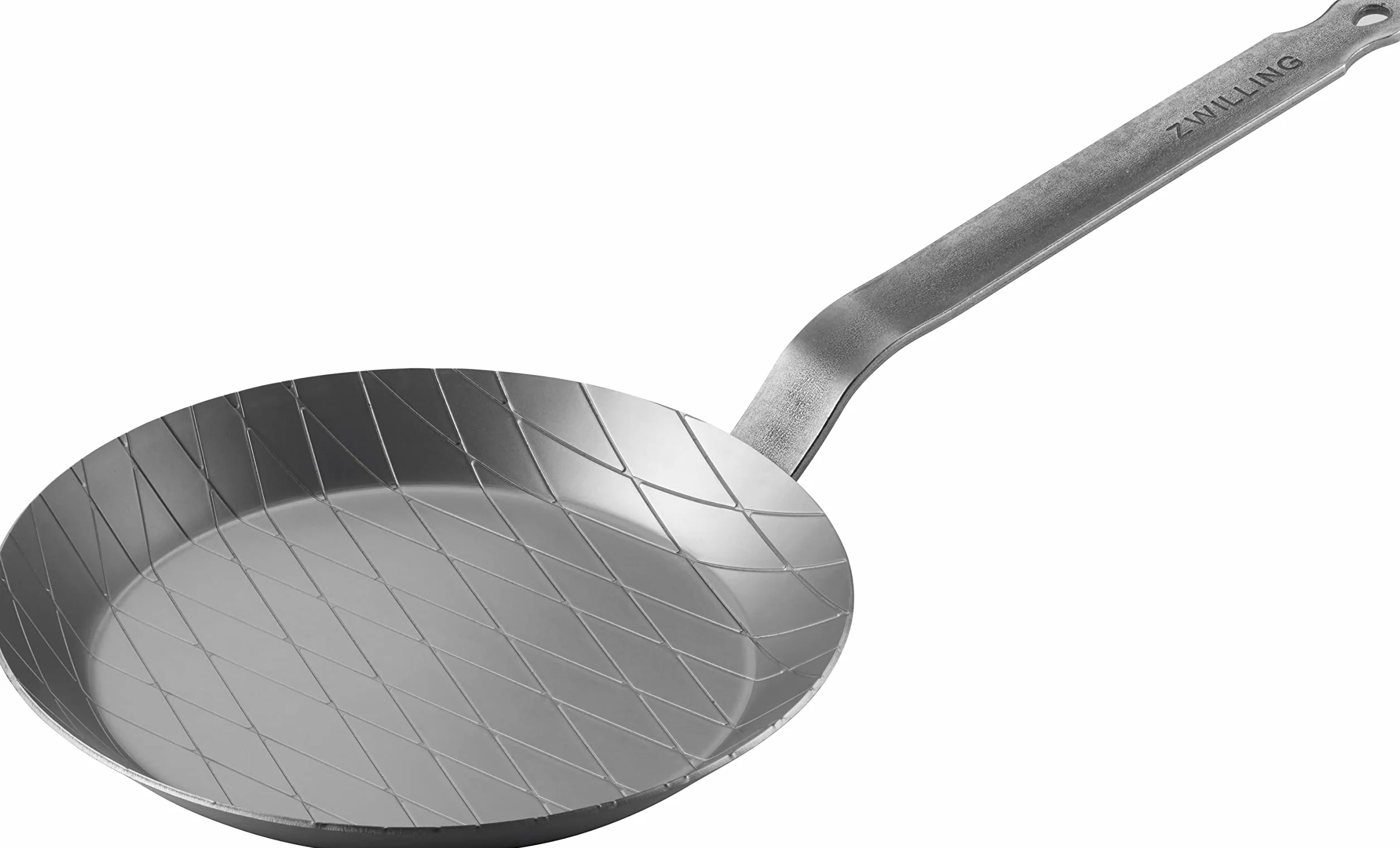ZWILLING Forge Patelnia Żelazna - Wytrzymała do Specjalnych Smaków Pieczenia, ze Stabilną Podstawą i Wzorem Diamentowym, Ø 28 cm, Srebrna