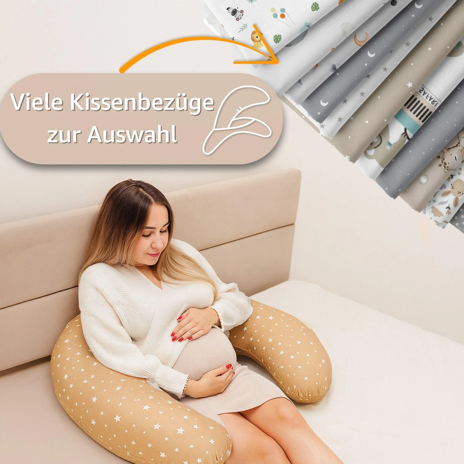 Poduszka do karmienia XXL, do spania na boku, bawełniana poduszka ciążowa, poduszka podtrzymująca dla dorosłych, 190 cm jeleń