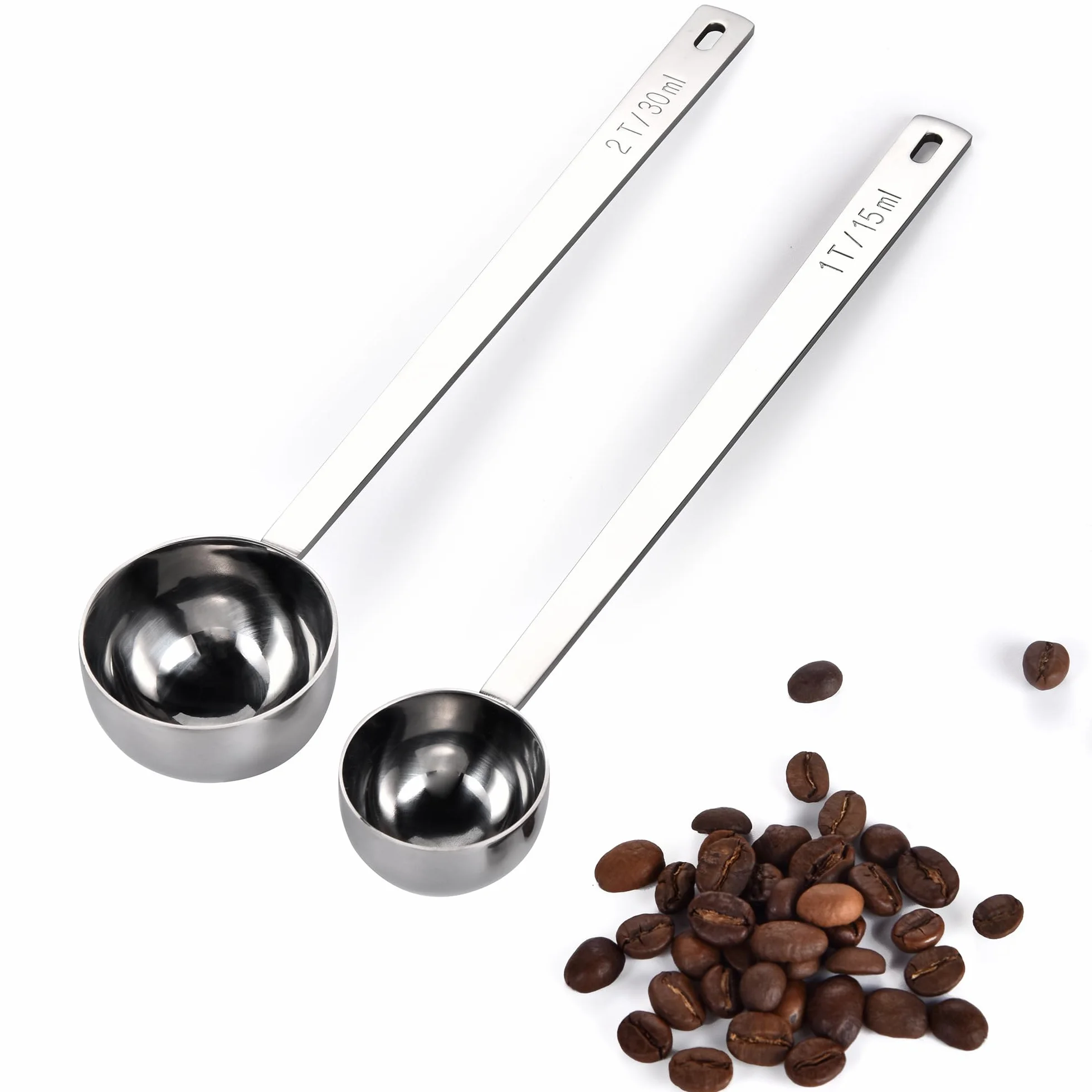 U-Taste Łyżki miarowe ze stali nierdzewnej 18/8 17,4cm Zestaw 2 sztuk 15 i 30ml do kawy