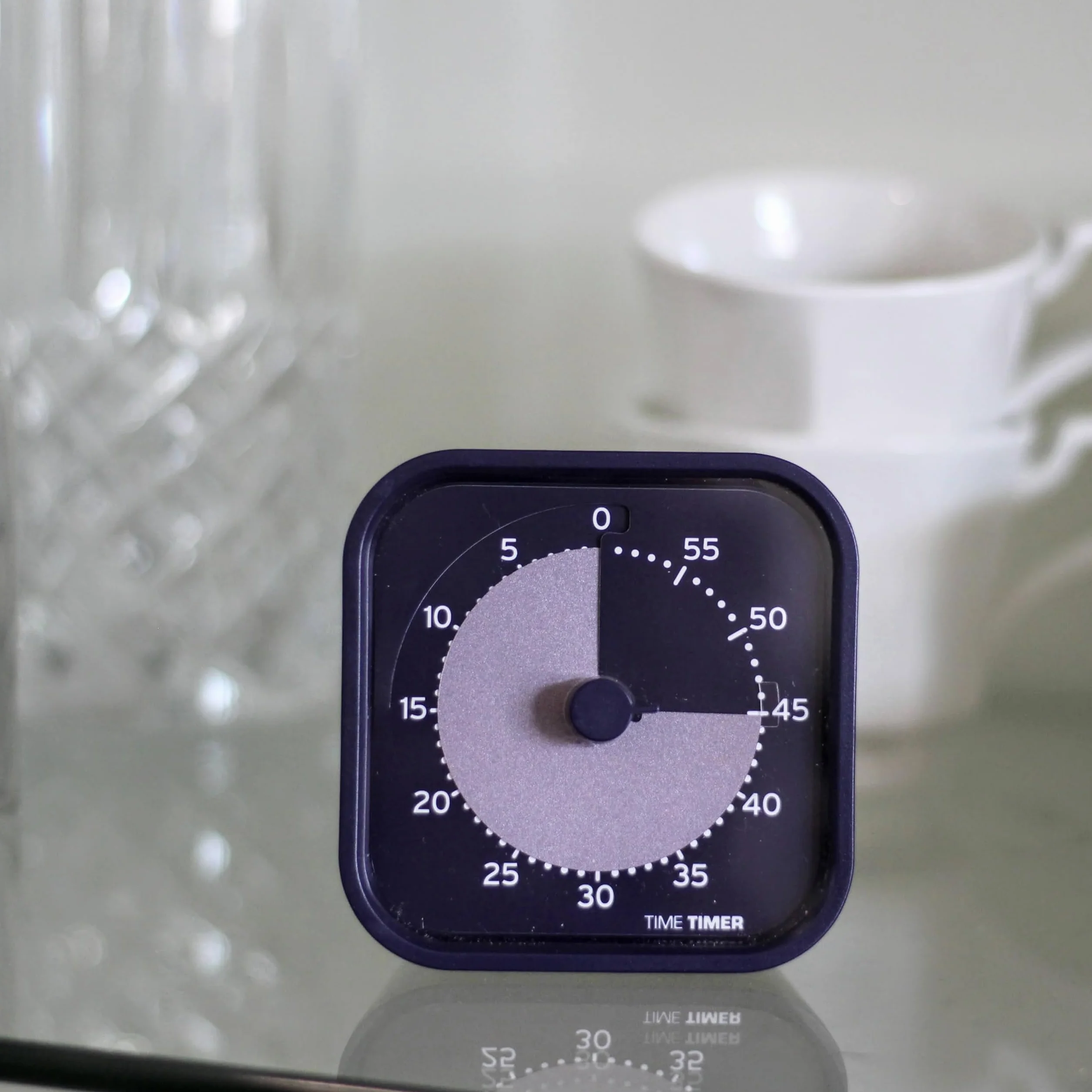 Time Timer MOD Home Seria Metallic - Indywidualny rozmiar 60-minutowy wizualny minutnik odliczający do ADHD, dorosłych, studentów i pomodoro z cichą pracą (metaliczny indygo)