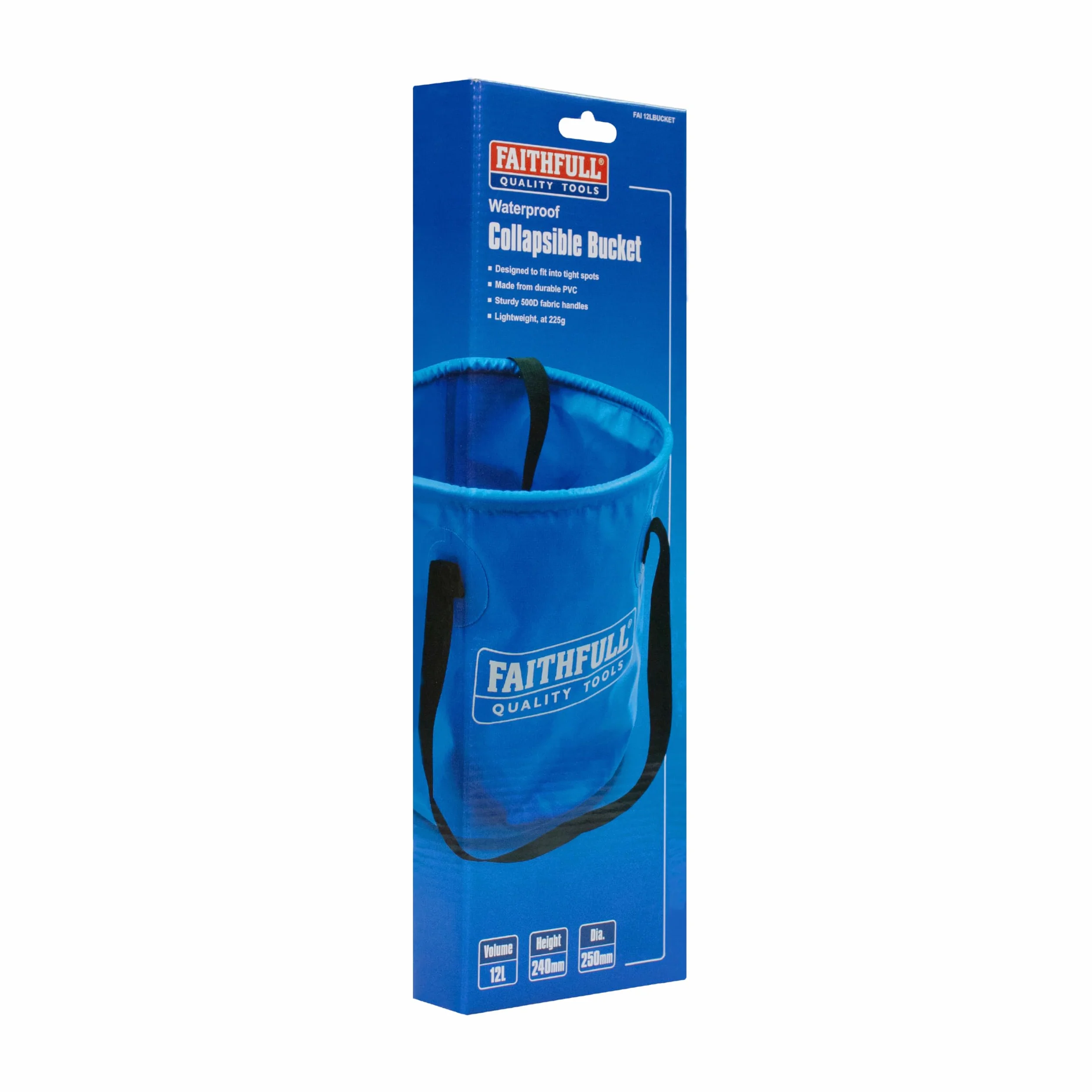 Faithfull Wiadro składane Waterproof 12 l PVC składane na płasko