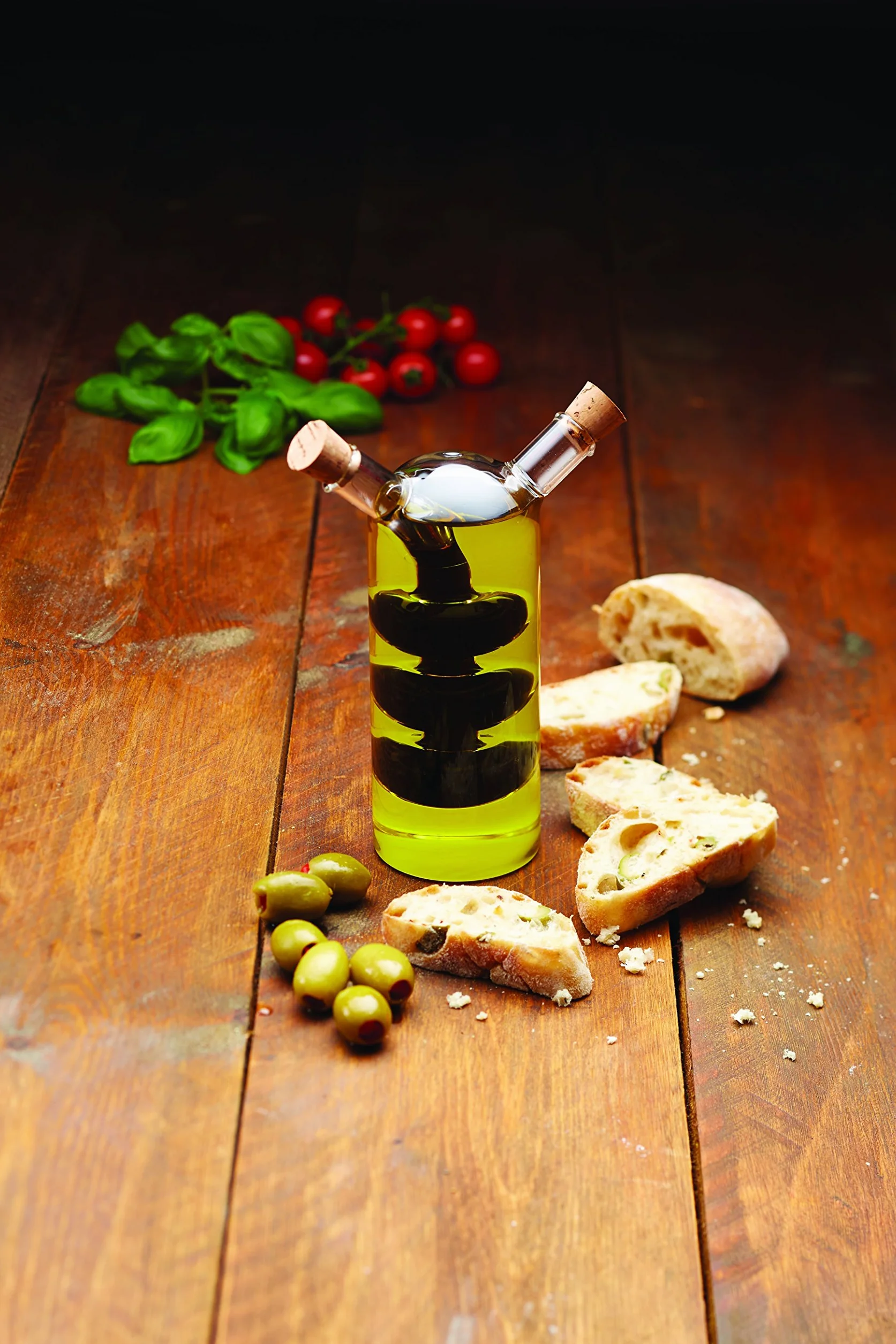 KitchenCraft World of Flavours szklany dozownik oleju i octu 2 w 1, 100 + 300 ml