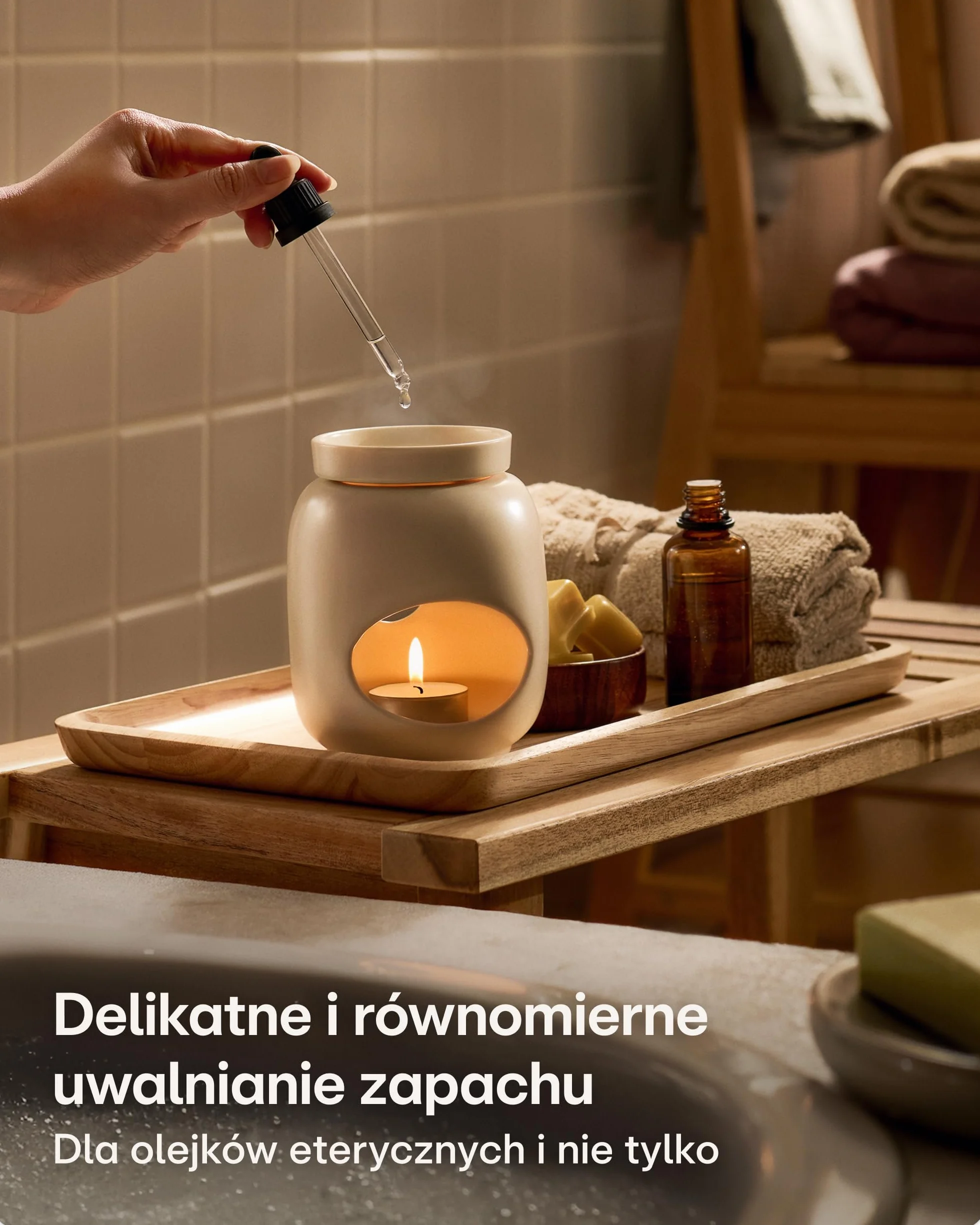 Praknu Ceramiczny Kominek na Podgrzewacz 75 ml – Delikatne Odparowywanie Olejków Eterycznych i Wosków Zapachowych – Długotrwały Zapach – Biały