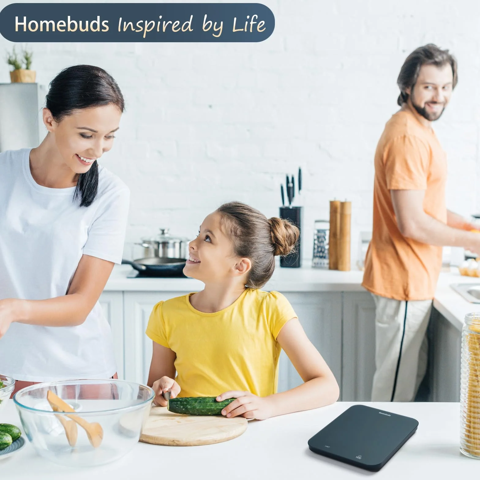 Homebuds Cyfrowa waga kuchenna do 15 kg, dokładność 1 g, do pieczenia i gotowania, wyświetlacz LED, zasilanie 3 bateriami AAA (w zestawie), szkło hartowane, kolor niebieski