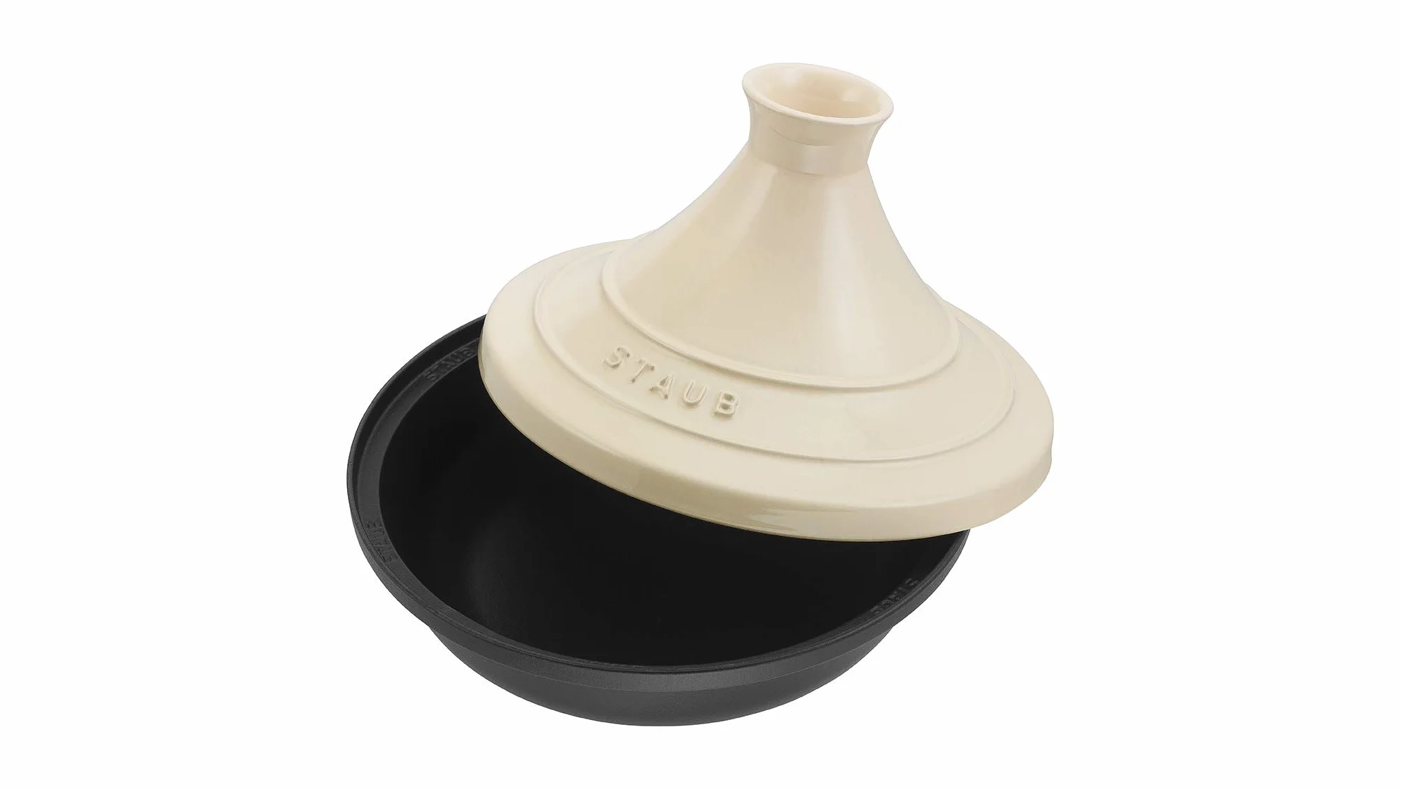 STAUB Żeliwny Tajine 20 cm z ceramiczną pokrywką czarny/kremowy