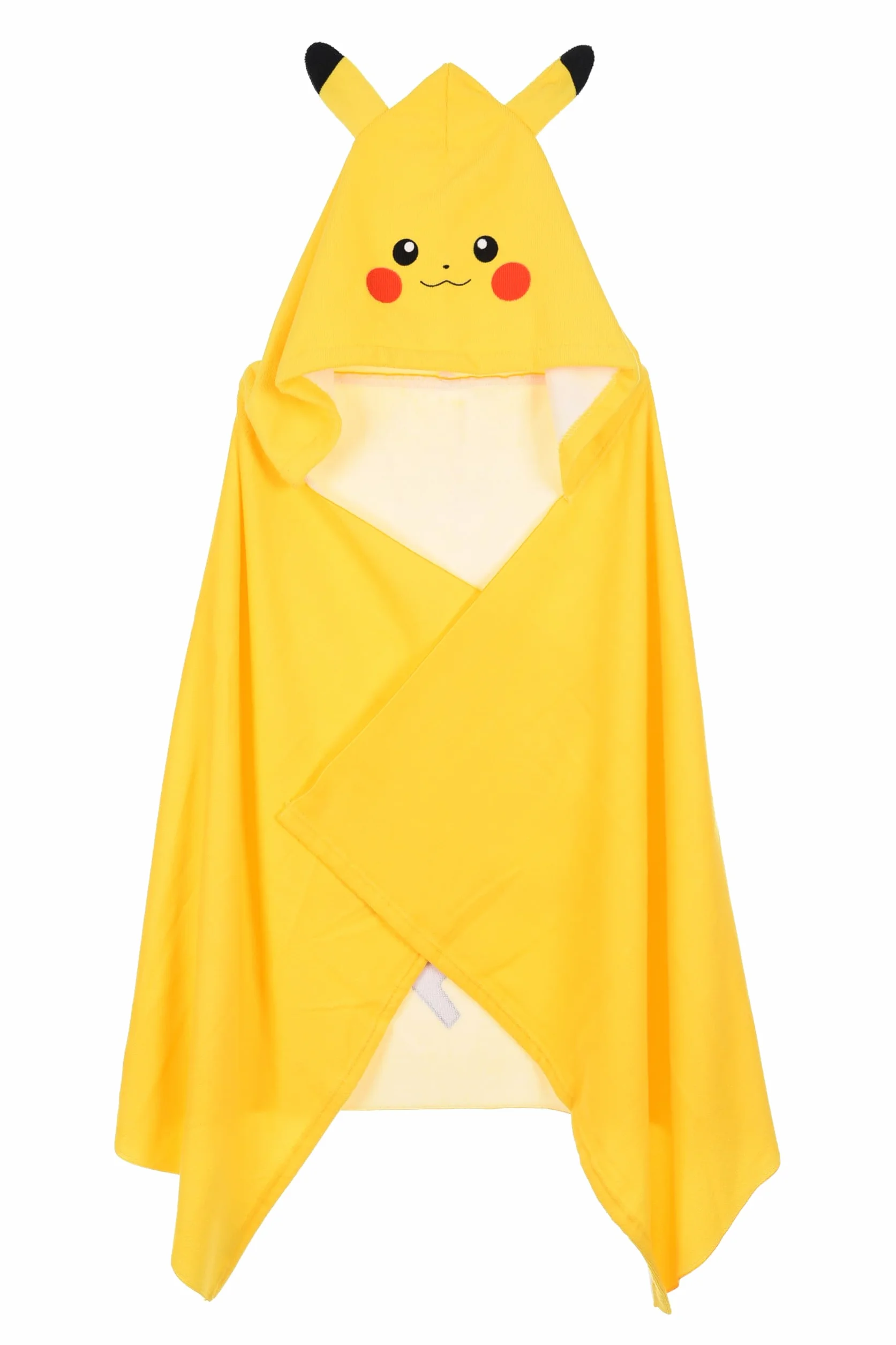 Pokémon Pikachu dziecięcy ręcznik z kapturem, żółty, 70 x 140 cm, jeden rozmiar