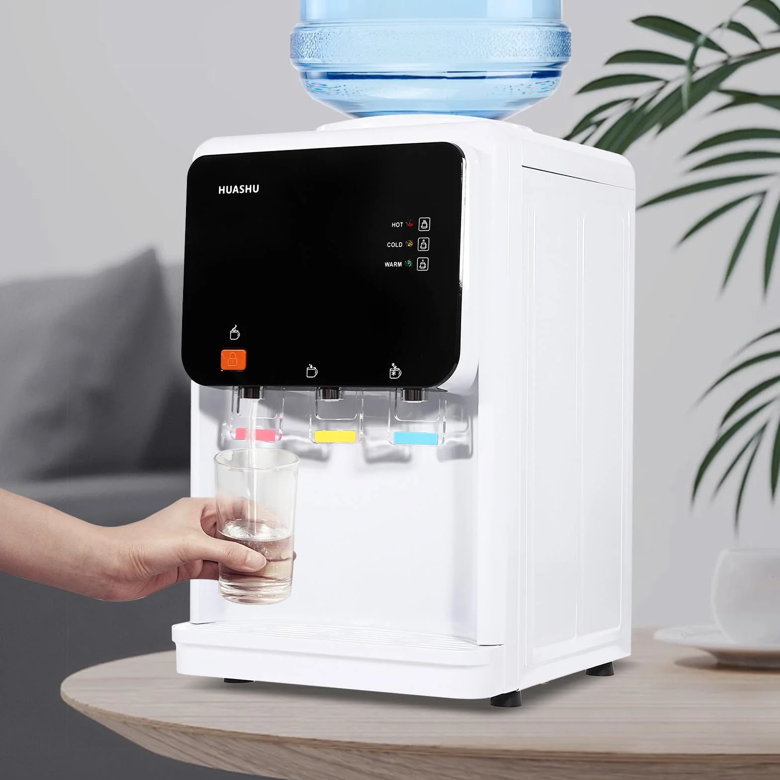 Elektryczny dystrybutor wody 500 W, dystrybutor ciepłej i zimnej wody, pojemność 4,5-18,9 l, trzy lampki kontrolne, do gospodarstwa domowego, studia fitness, kuchni, mieszkania