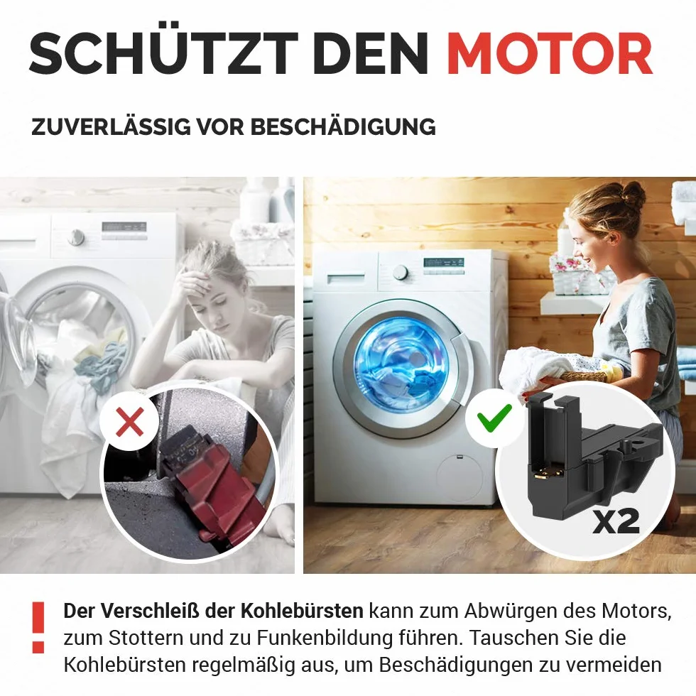 Szczotki węglowe 2 szt. zamienniki szczotek węglowych do Whirlpool Bosch 00151613 481236248004 akcesoria do pralki silnika