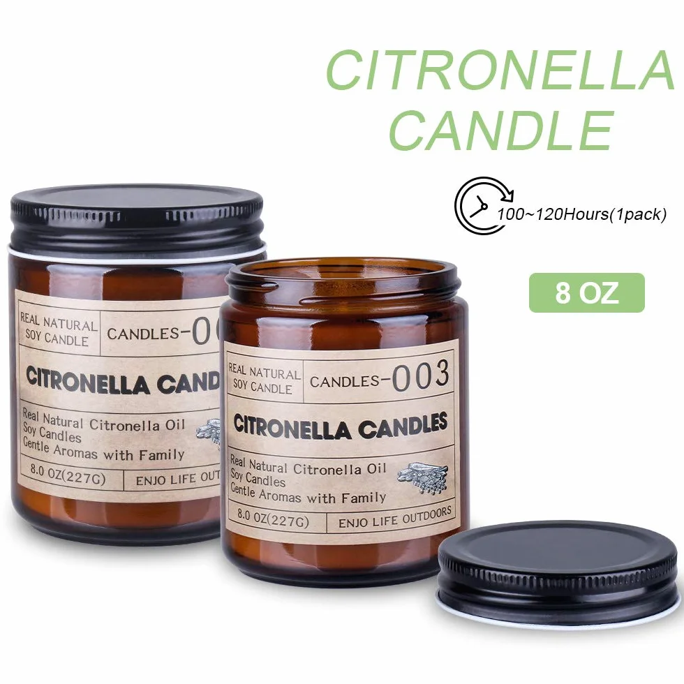 Supersun 240 godzin Citronella duża świeca na zewnątrz wosk sojowy Citronella świece do ogrodu, na taras