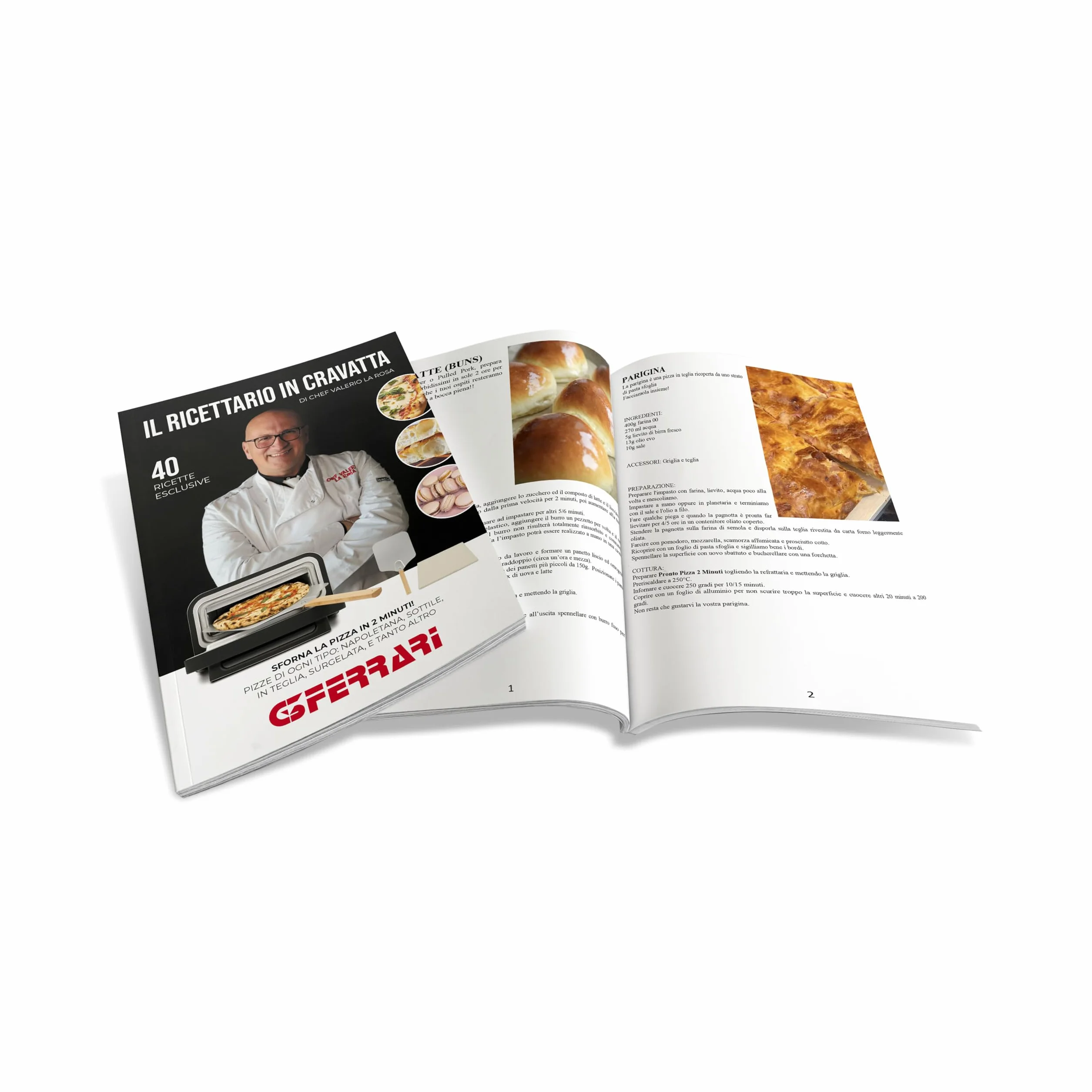 G3 Ferrari G10204 Pizza Pro 2 minuty, 1700 W, osiąga do 450°C, zimne ściany, gotowanie w 2 minuty, cyfrowy wyświetlacz z 6 programami, kamień ogniotrwały, akcesoria i książka kucharska w zestawie,