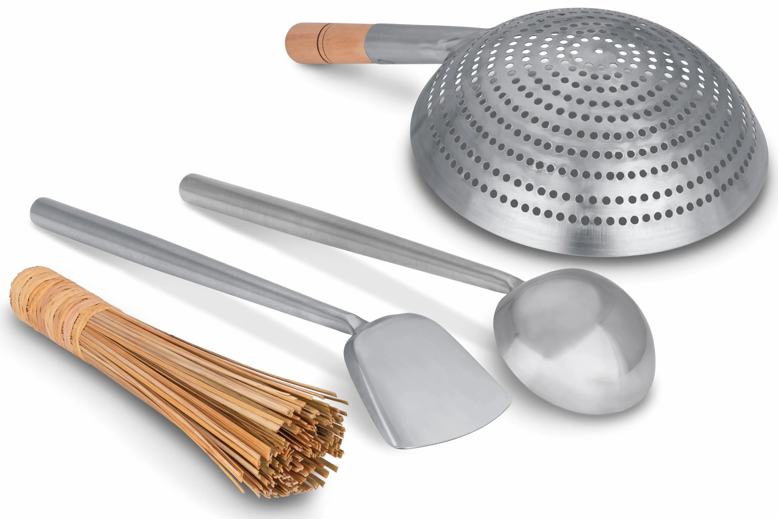 Craft Wok S/s Tools 4 szt. Zestaw: Chochla, szpatułka, Sitko, Bambusowa Szczotka / Naczynia Tradycyjne Azjatyckie Naczynia Kuchenne / 732W324