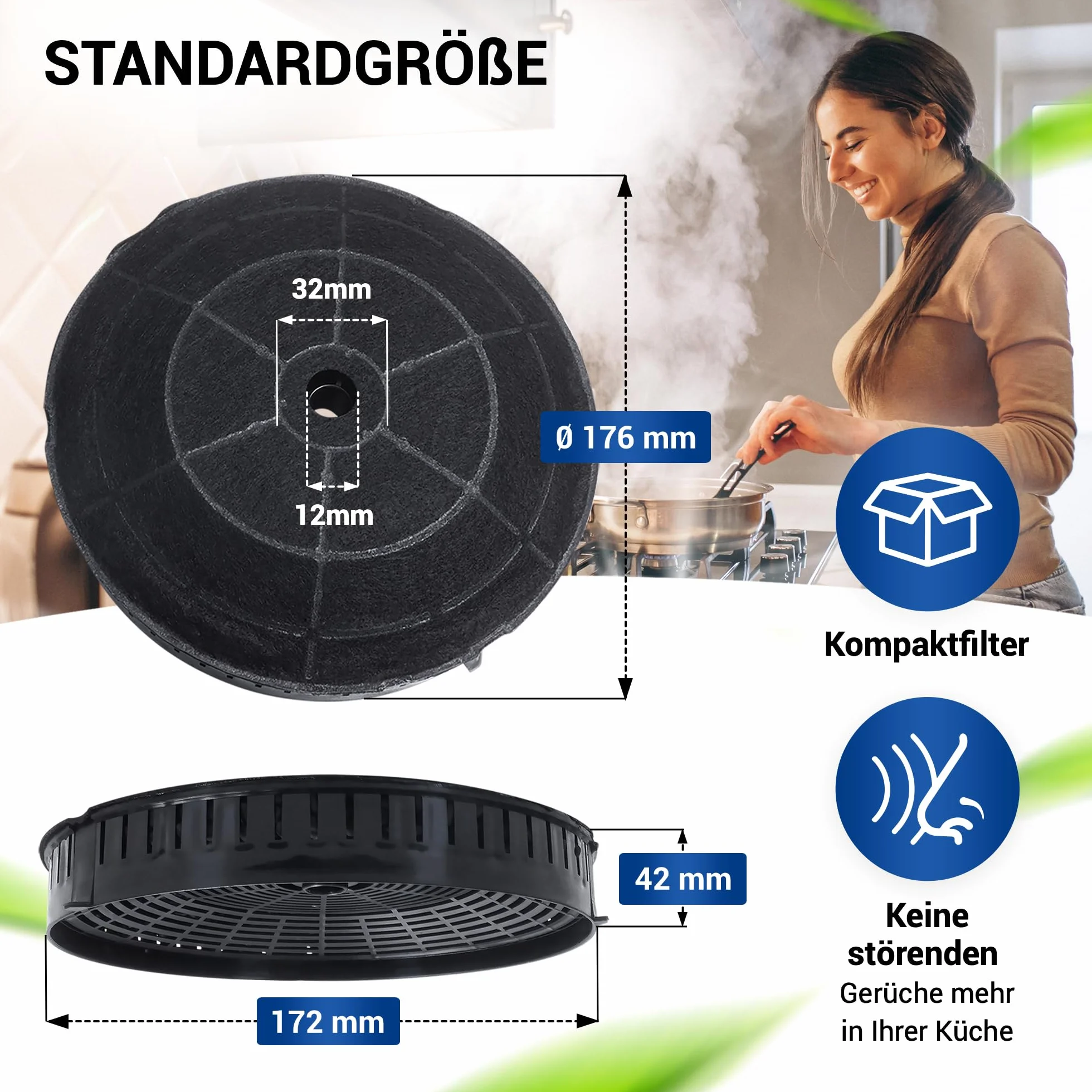 VIOKS Zestaw 2 filtrów węglowych do okapu kuchennego AEG 4055171138 4055217501 Type57 Whirlpool 484000008824 Elica CFC0038668 filtr do okapu kuchennego AEG
