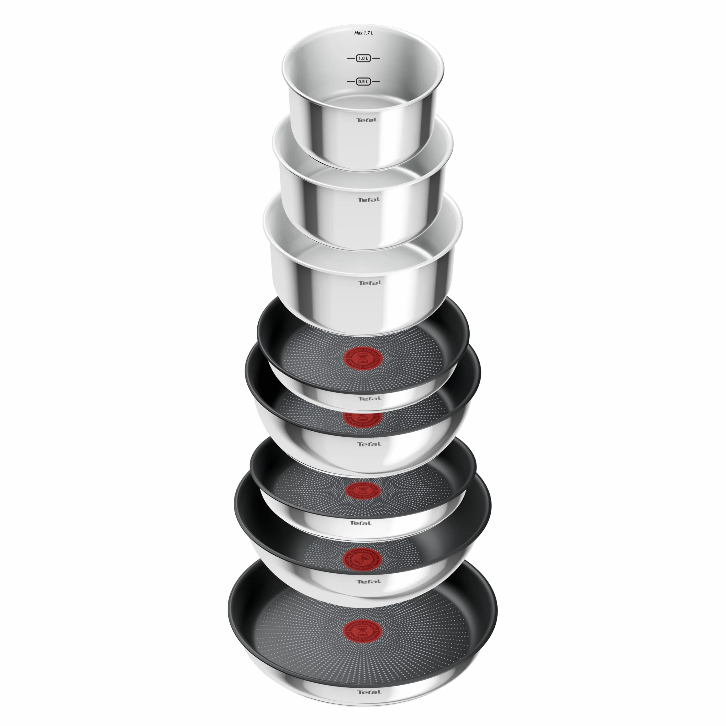 Tefal L897SK Emotion Zestaw garnków i patelni wszystkie rodzaje kuchenek, indukcja, srebrny, 20 elementów, odpinany uchwyt
