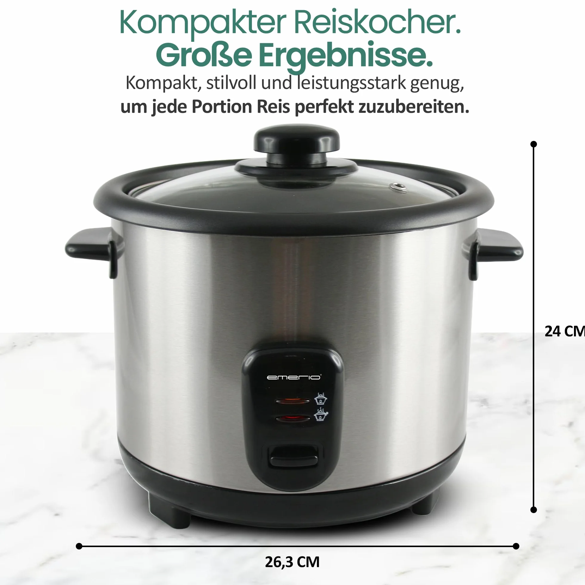 EMERIO RCE-110118.5 automatyczny szybkowar do ryżu 1,5 l funkcja utrzymania ciepła powłoka nieprzywierająca