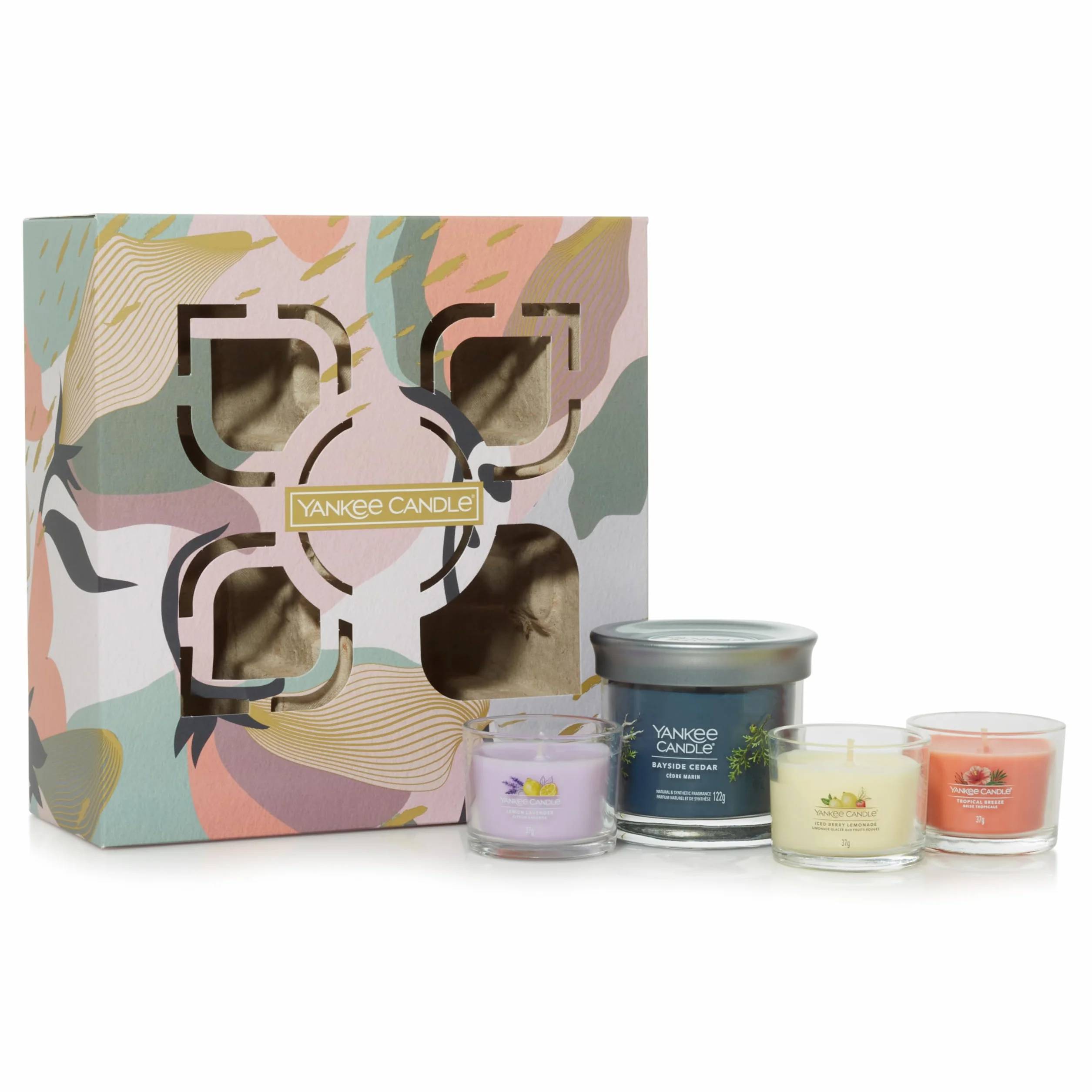 Yankee Candle Zestaw upominkowy | 3 świece wotywne z wypełnieniem zapachowym i 1 sygnaturowa mała świeca kubkowa, mieszanka wosku sojowego, idealne prezenty dla kobiet