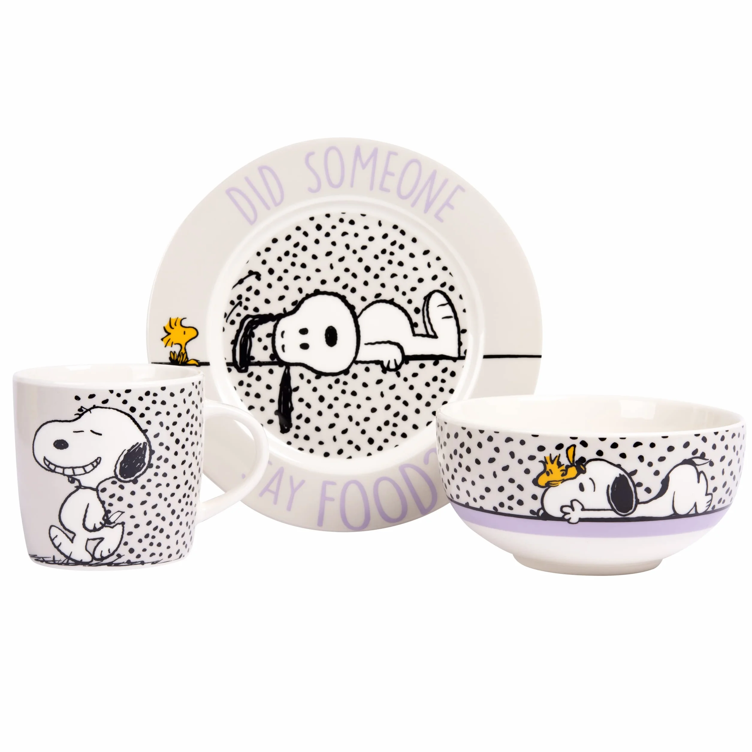 United Labels Snoopy zestaw śniadaniowy dla dzieci 3-częściowy porcelanowy