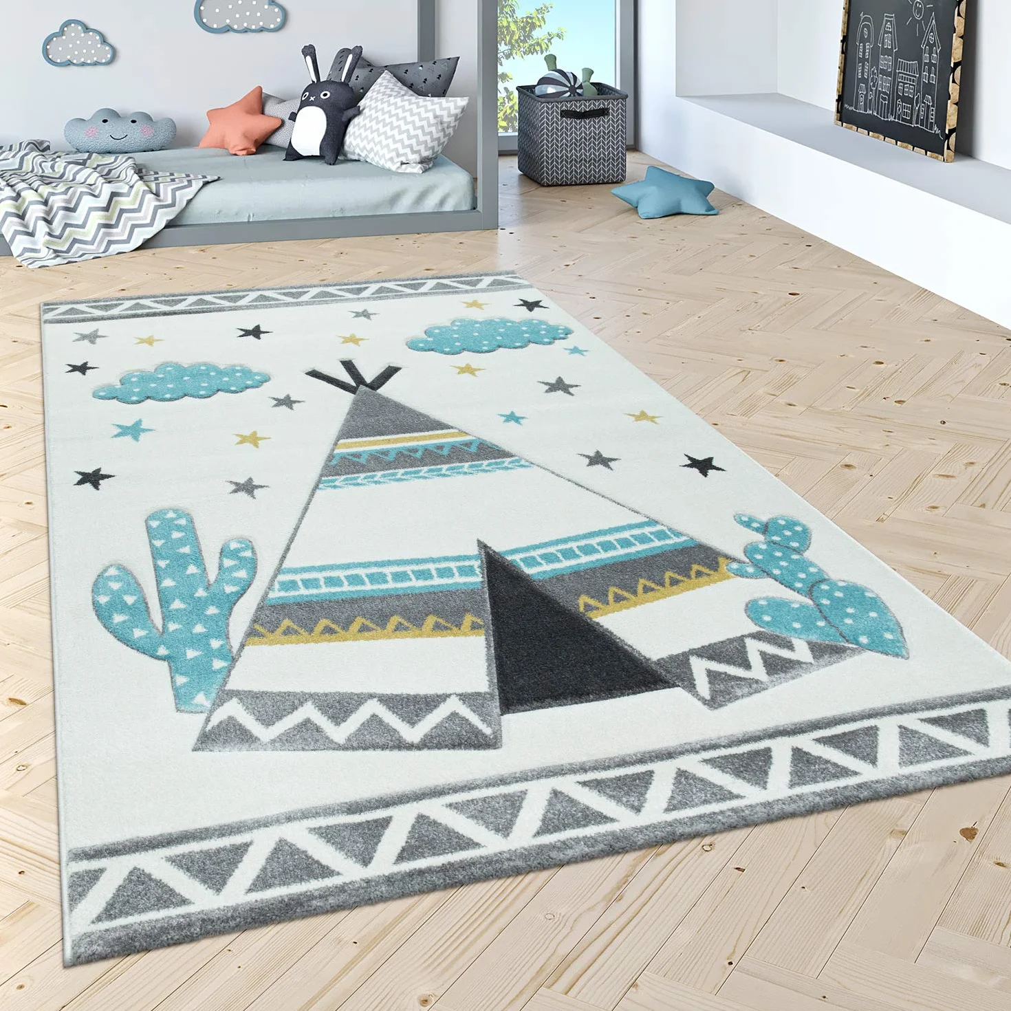 Paco Home Dywan Dzieciêcy Nowoczesne Pastelowe Kolory, Urocze Motywy, Efekt 3D, Rozmiar:160x230 cm, Kolor: Kremowy
