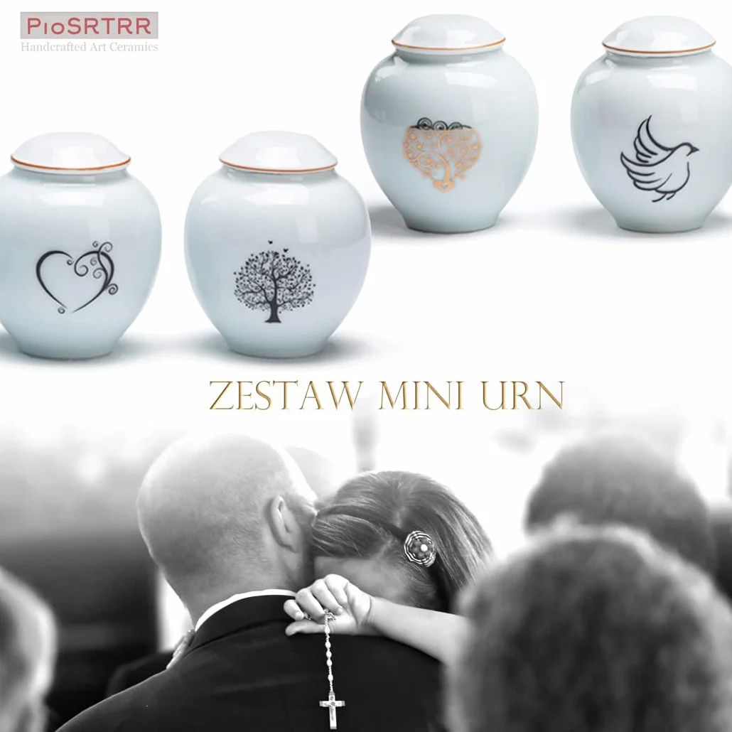 Ceramiczne mini urny na prochy Drzewo Życia dla dorosłych i zwierząt