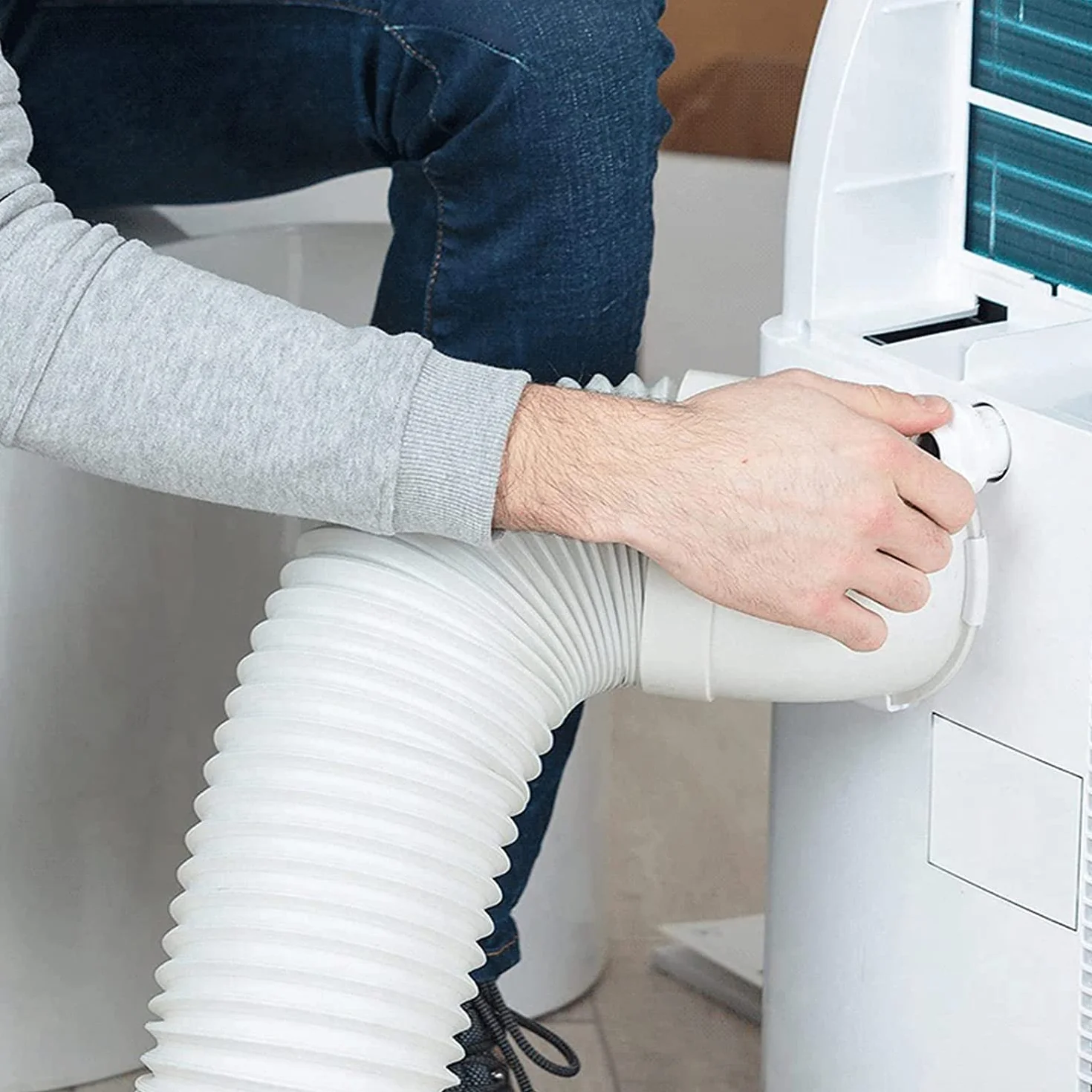 Przedłużenie węża klimatyzacji Ø 150 mm, elastyczny wąż PCW do klimatyzacji 150 cm