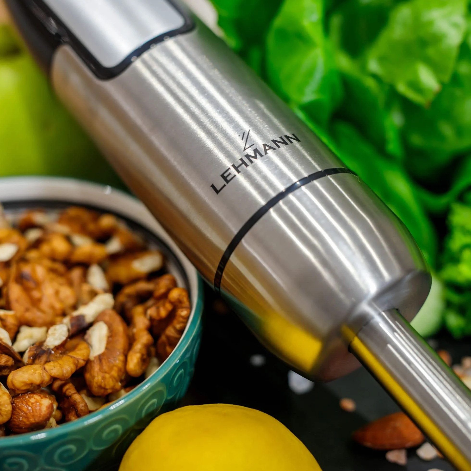 Lehmann Chowmei Blender ręczny zestaw 1200 W, Blender immersyjny z funkcją turbo i regulacją prędkości, elektryczny wielofunkcyjny blender ręczny, w zestawie 6-częściowy zestaw akcesoriów
