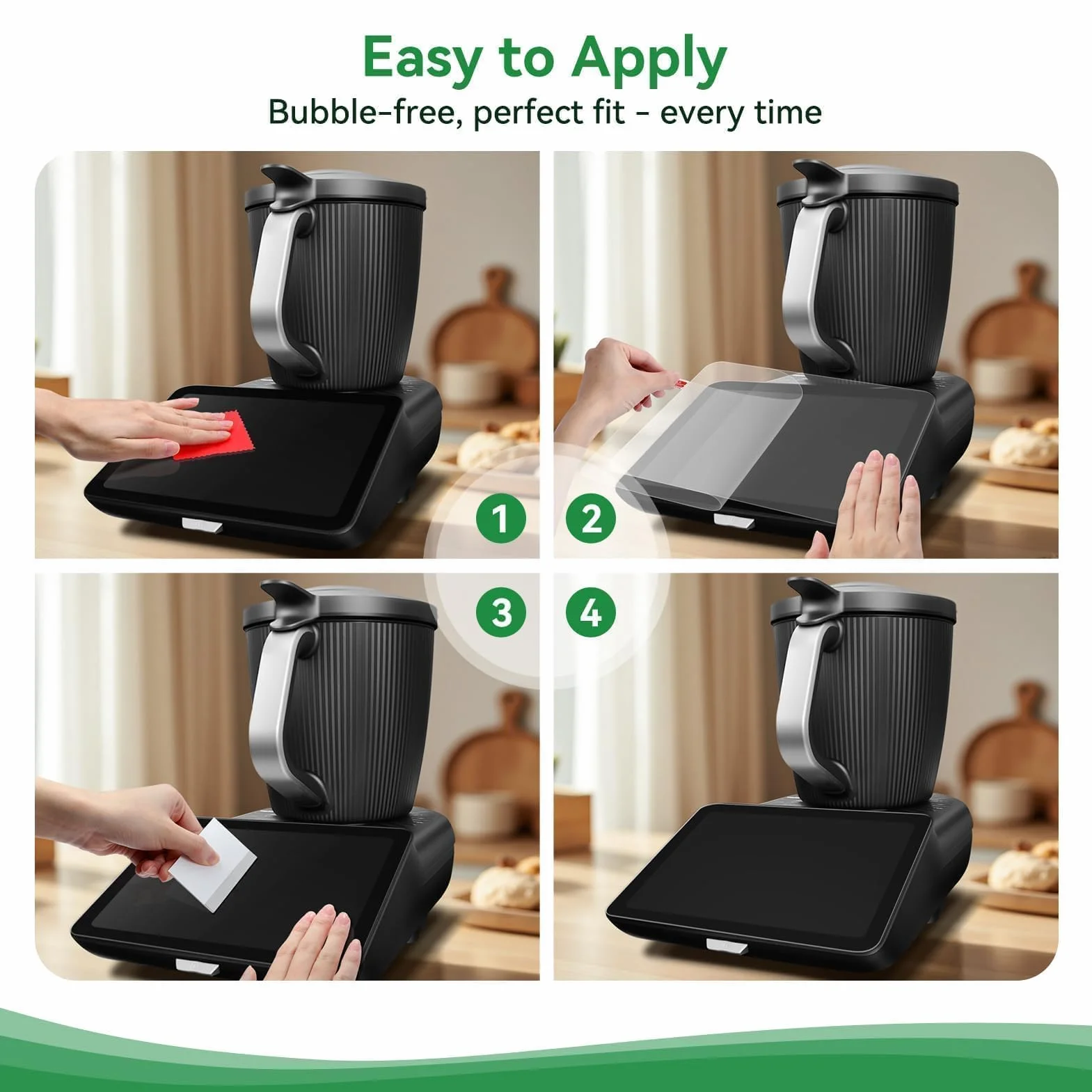 2 Sztuki Ochrona Ekranu do Vorwerk Thermomix TM7, Szkło Hartowane 9H, ultraprzezroczysta folia ochronna na wyświetlacz folia TM7 akcesoria, Anty-Zarysowanie, Łatwy Montaż z Narzędziami