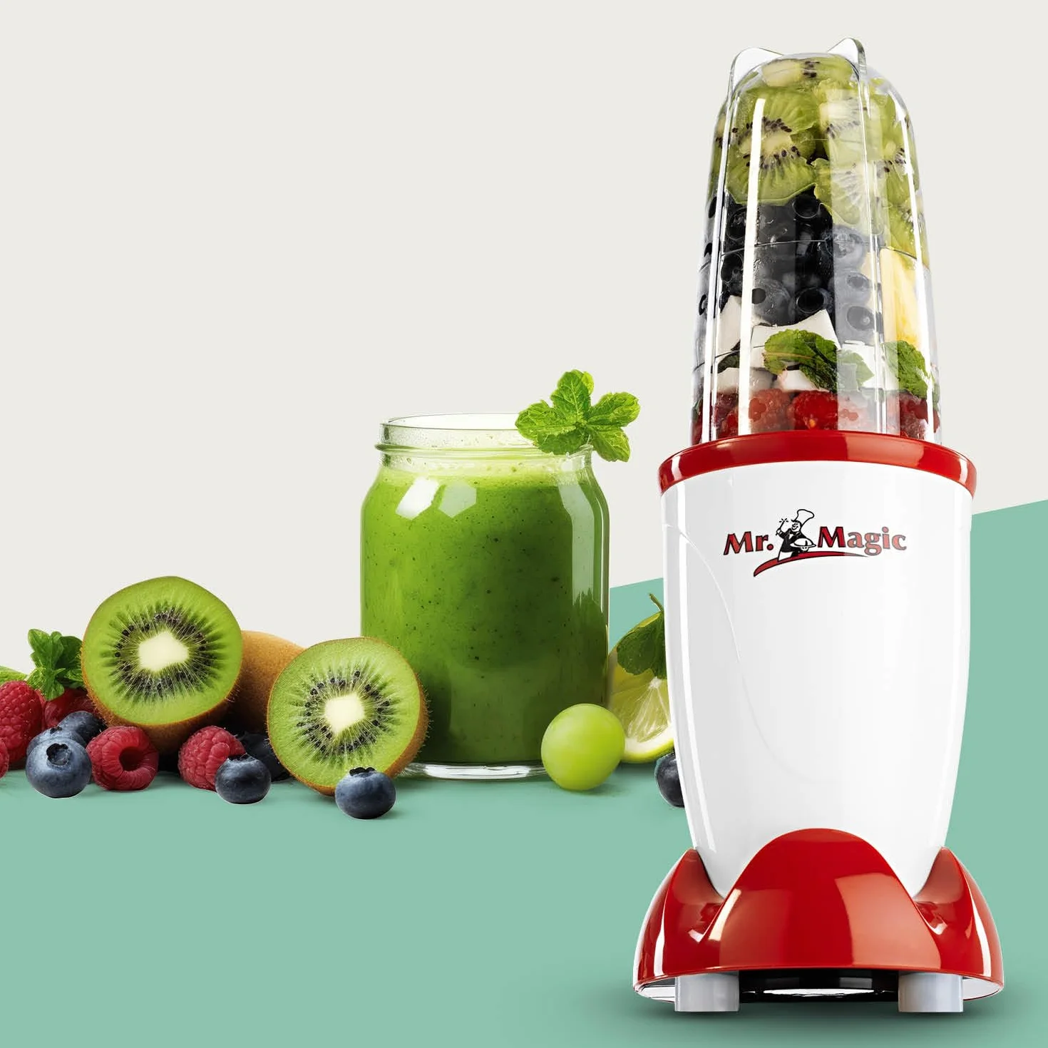 GOURMETmaxx Mr. Magic Blender do smoothie, 400 W, 8 funkcji, z pokrywką utrzymującą świeżość