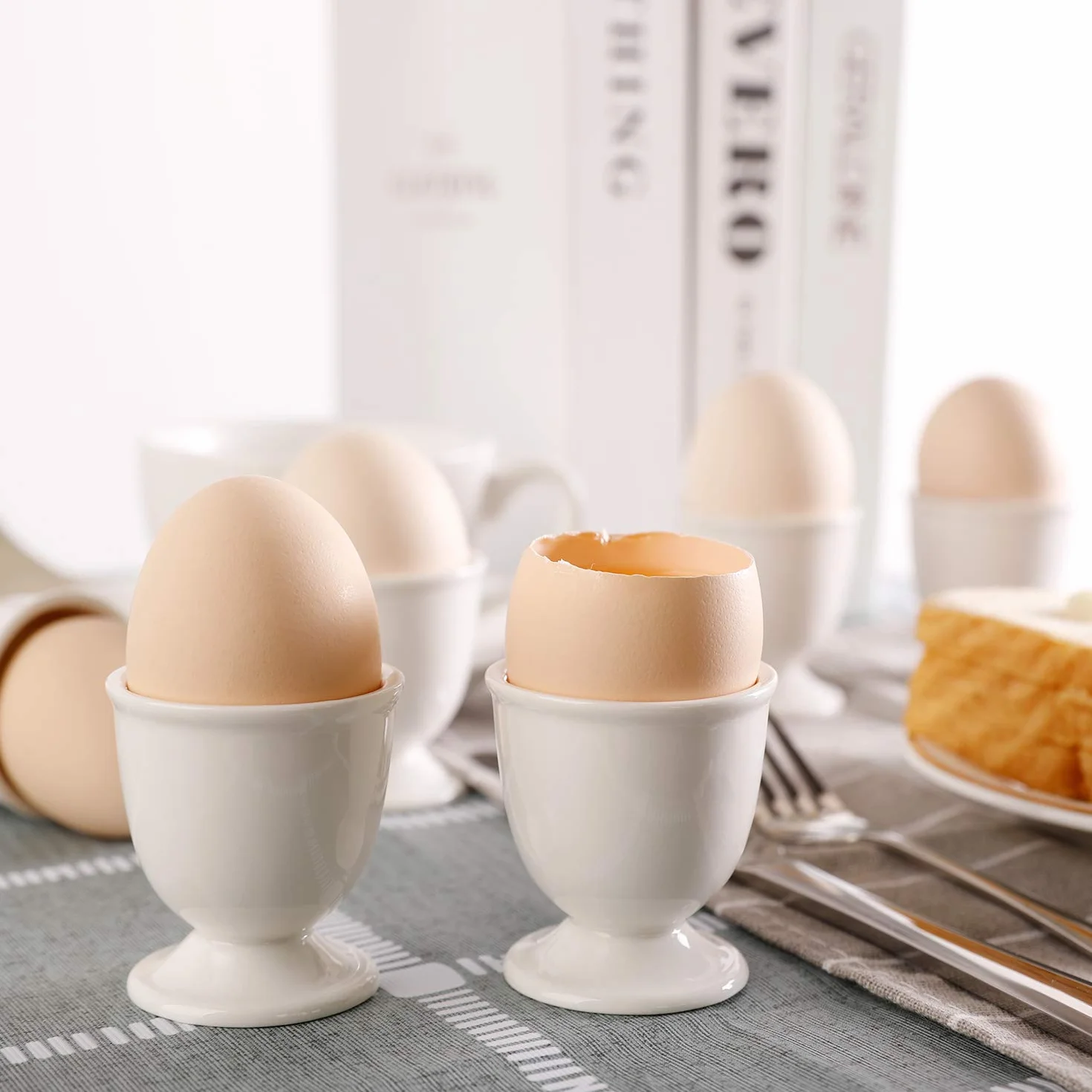 Ceramiczne kubki do jajek, zestaw 2 szt. do jajek na miękko twardo