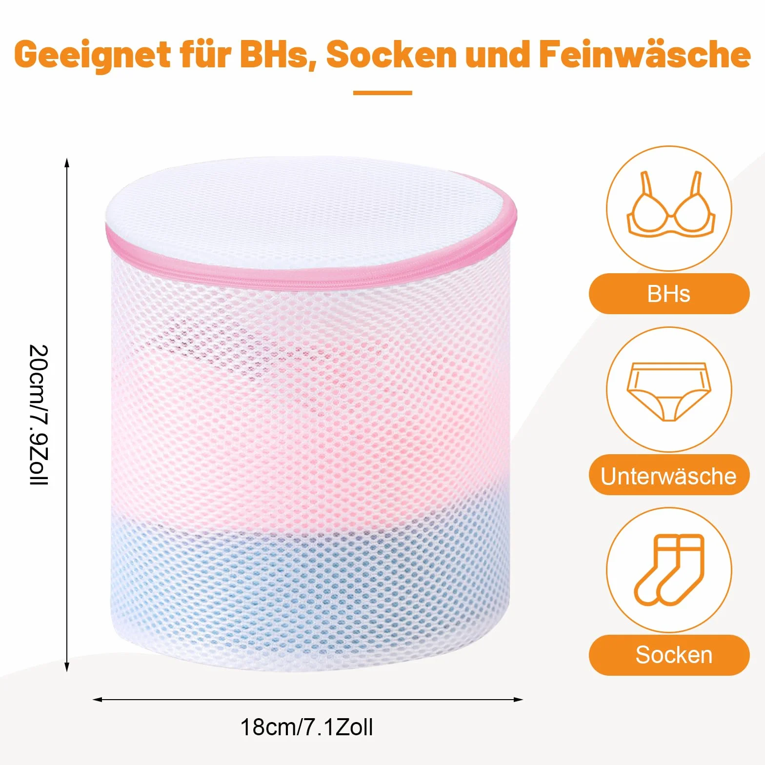 Dntorx 3 sztuki woreczki do prania biustonoszy do pralki 18cmx20cm, siateczka do prania z ukrytym zamkiem błyskawicznym, wielokrotnego użytku siateczka do biustonoszy do pralki worek do prania na