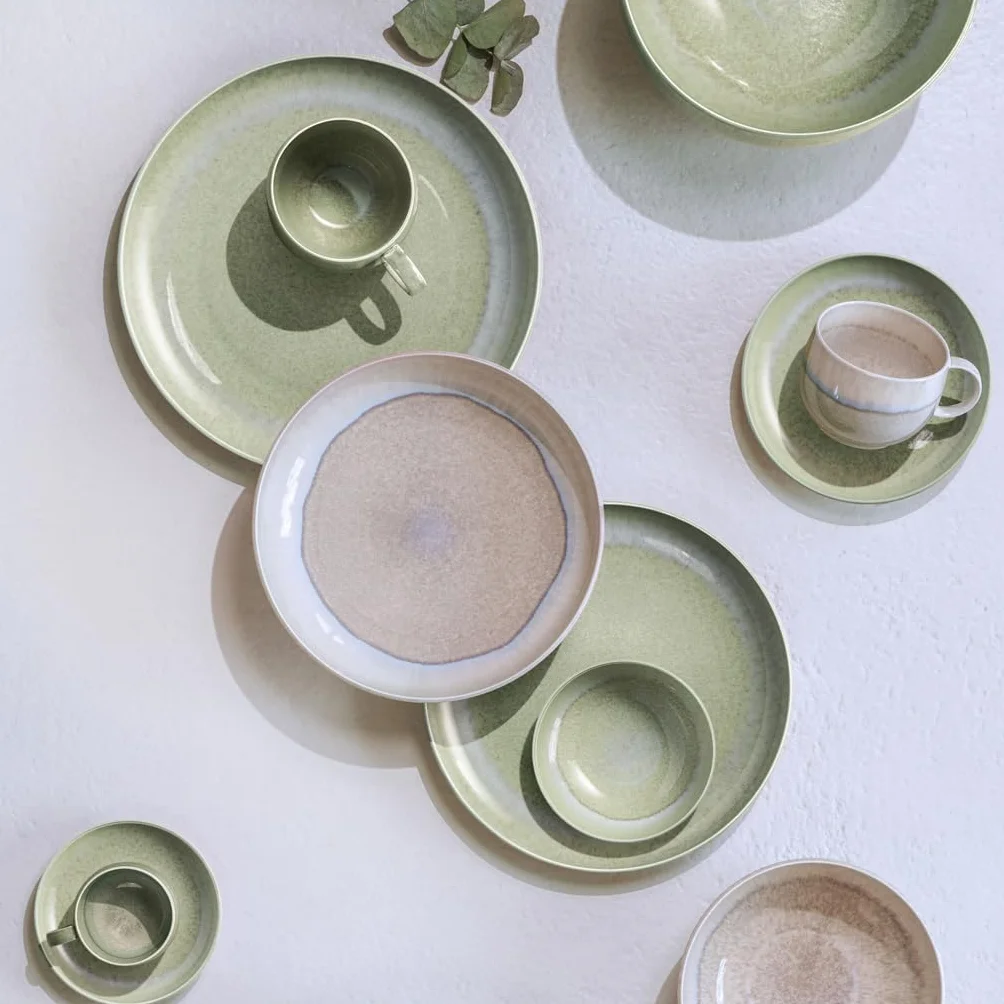 Villeroy & Boch – Perlemor Alga miska do serwowania Ø 23 cm, duża miska z porcelany Premium, można myć w zmywarce, można używać w kuchence mikrofalowej, zielona
