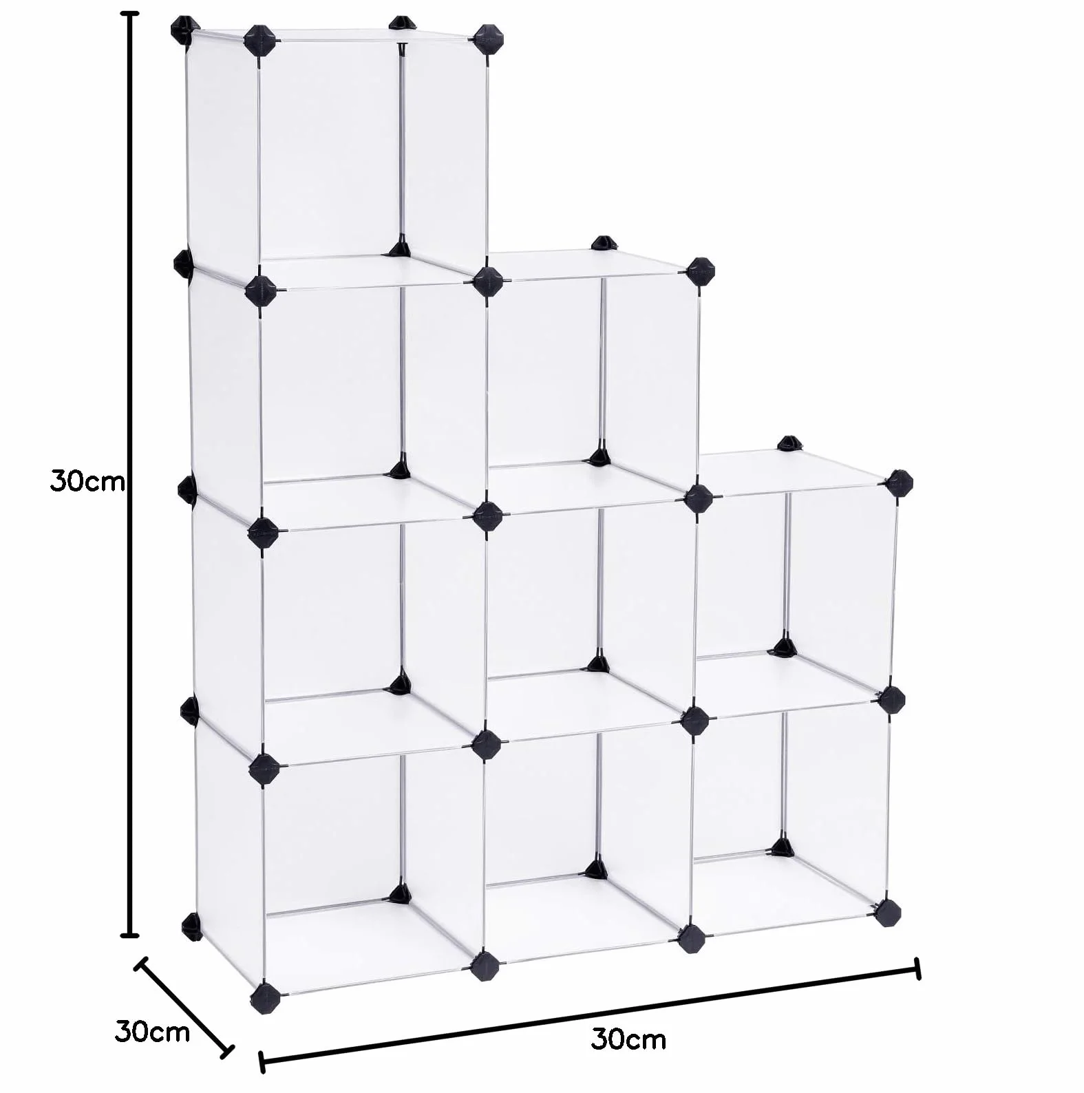 Songmics Regał, Tworzywo Sztuczne Pp, Biały, 93 x 31 x 123 cm