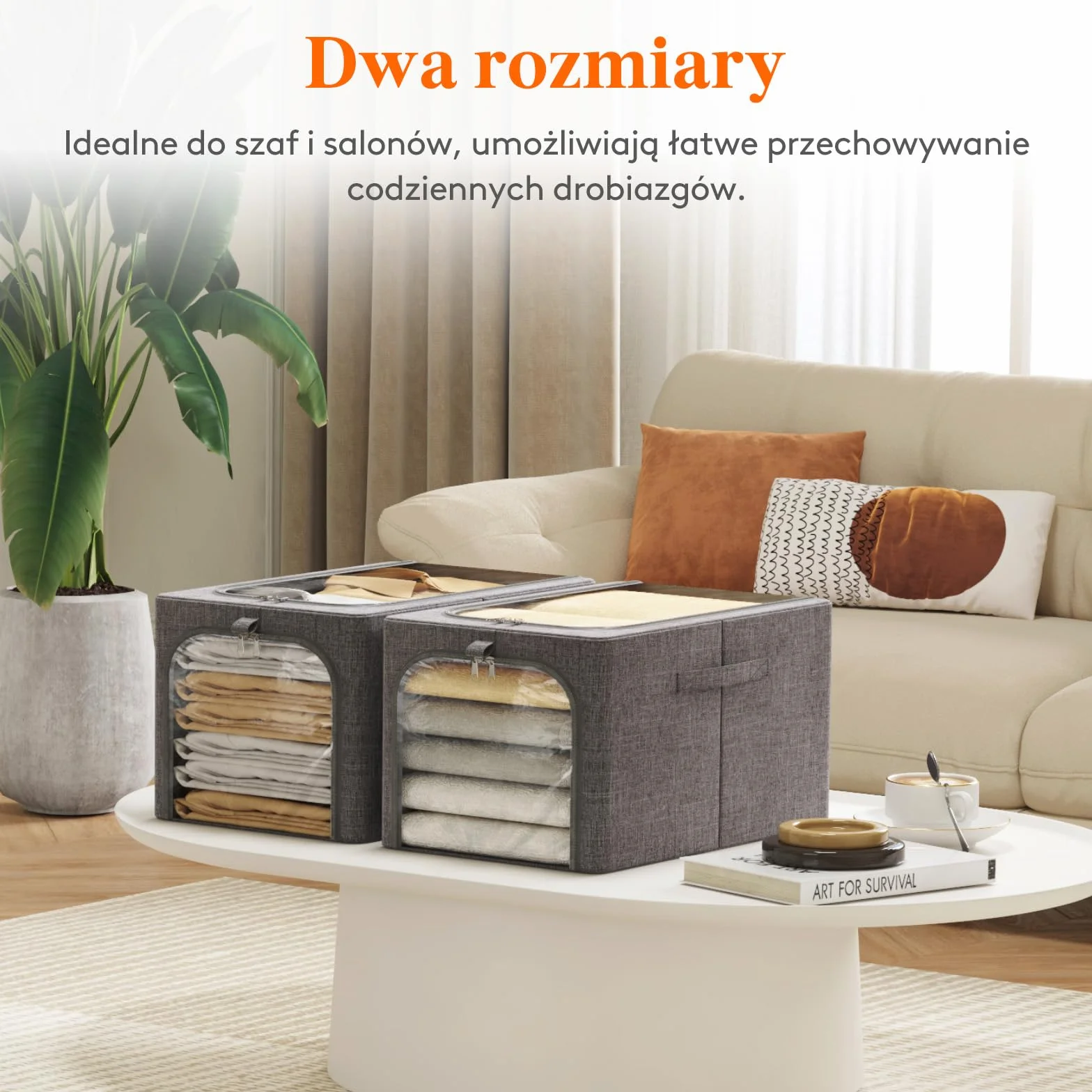 Lifewit 4 pojemników do przechowywania z metalową ramą, składane pojemniki do przechowywania, 40-litrowe torby do przechowywania z przezroczystym okienkiem＆ zamki błyskawiczne, solidne uchwyty