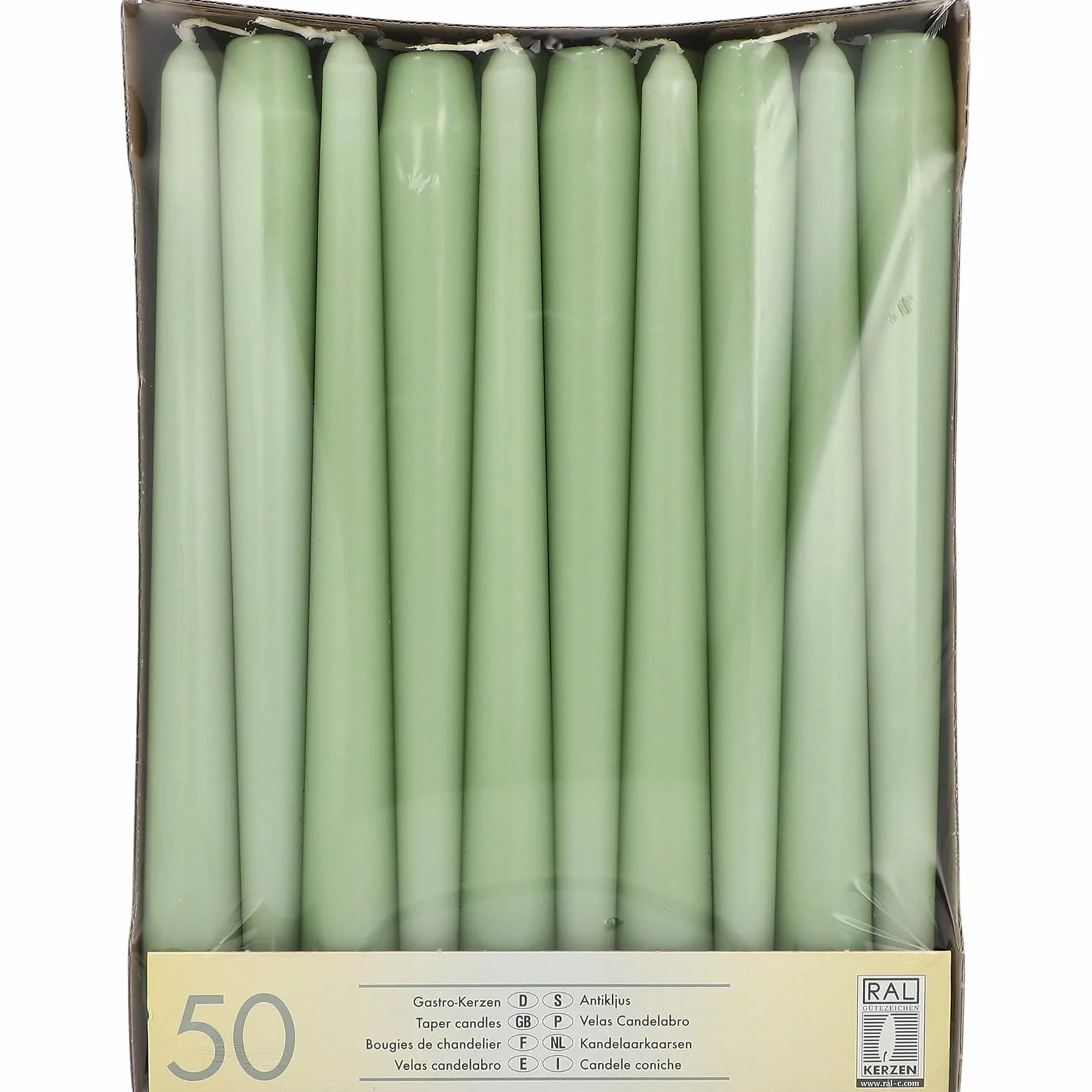 PAPSTAR 50 świec Ø 2,2 cm 25 cm jadeitowa zieleń