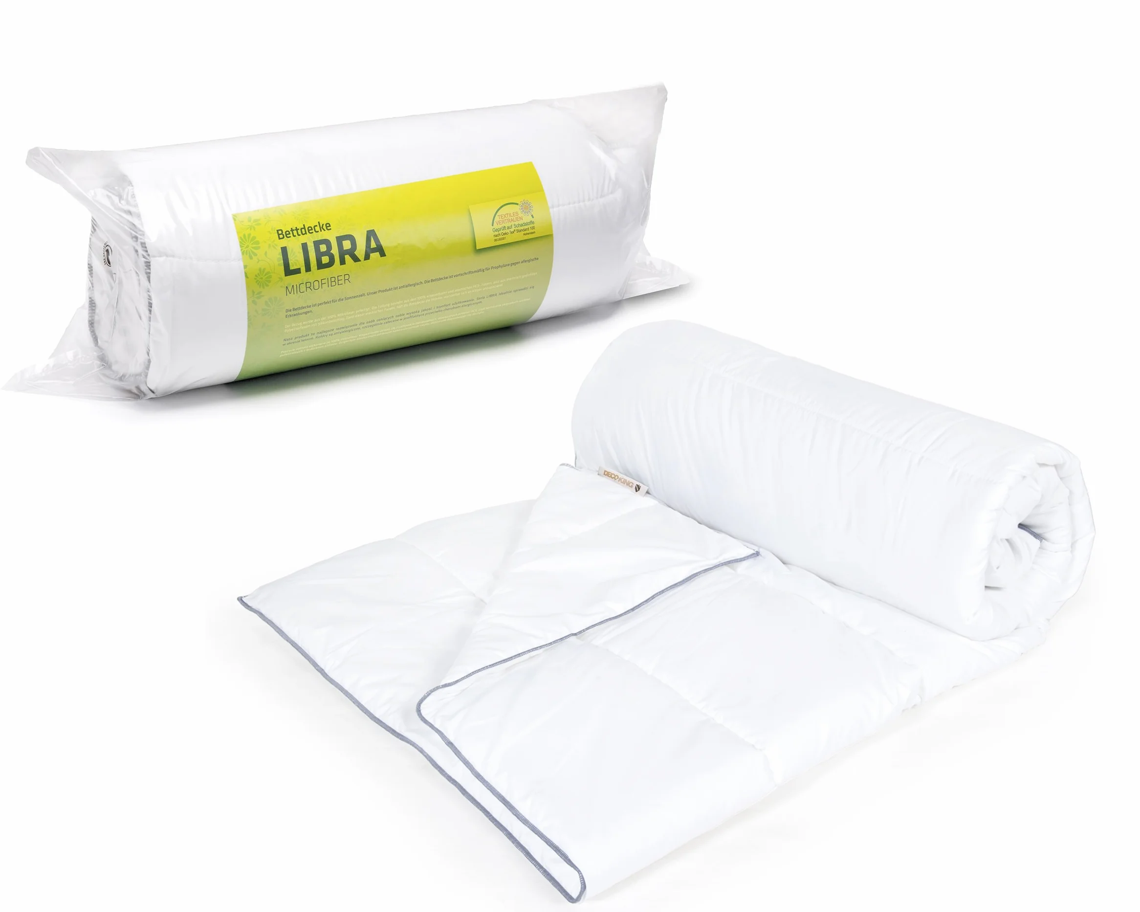 DecoKing 34583 letnia kołdra 155 x 220 cm, pikowana kołdra antyalergiczna dla alergików, kołdra letnia, 100% mikrofibra, 1100 g Libra