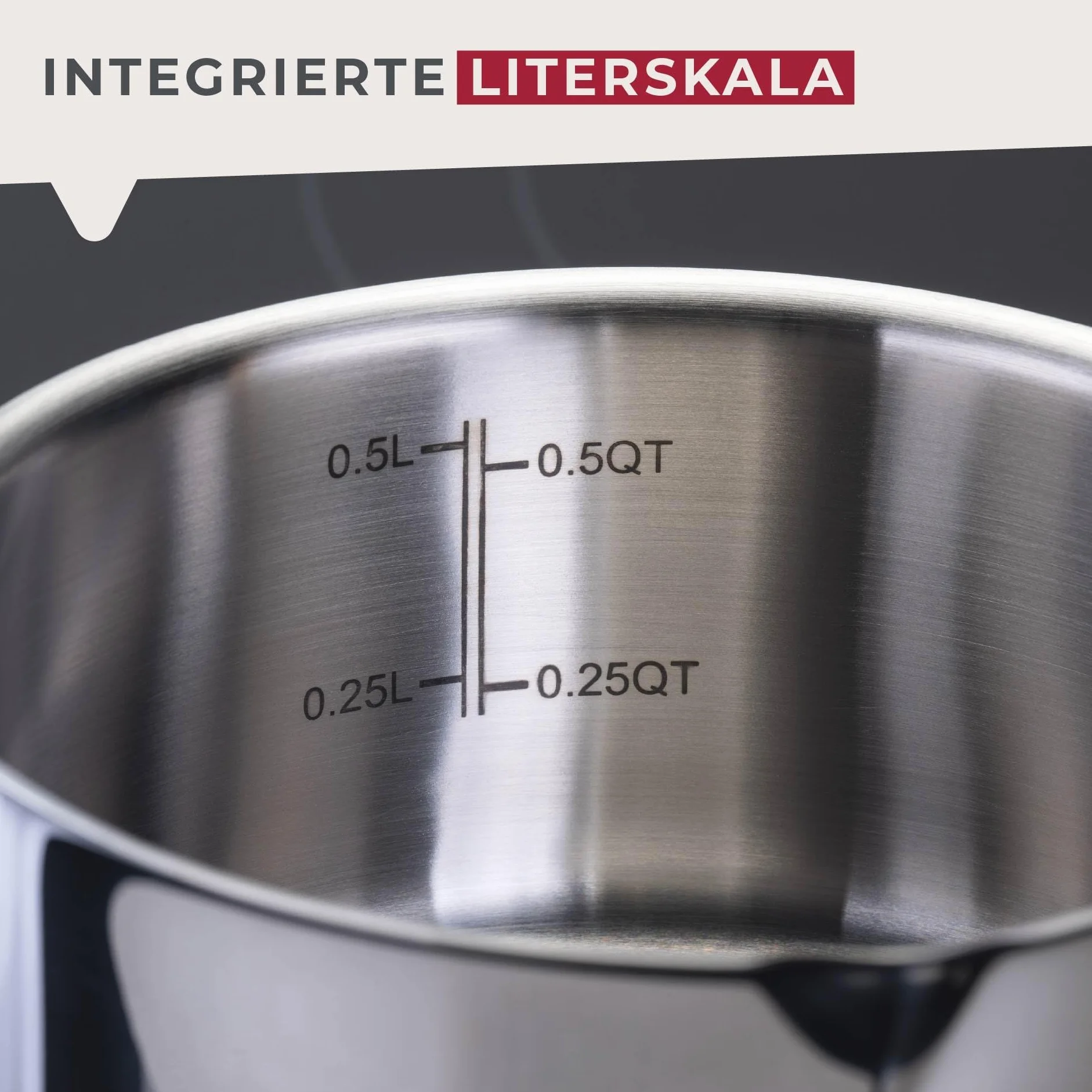 FACKELMANN Rondel Essential średnica 12 cm ze stali nierdzewnej z ergonomicznym uchwytem bakelitowym, odporny na wysokie temperatury i nierdzewny