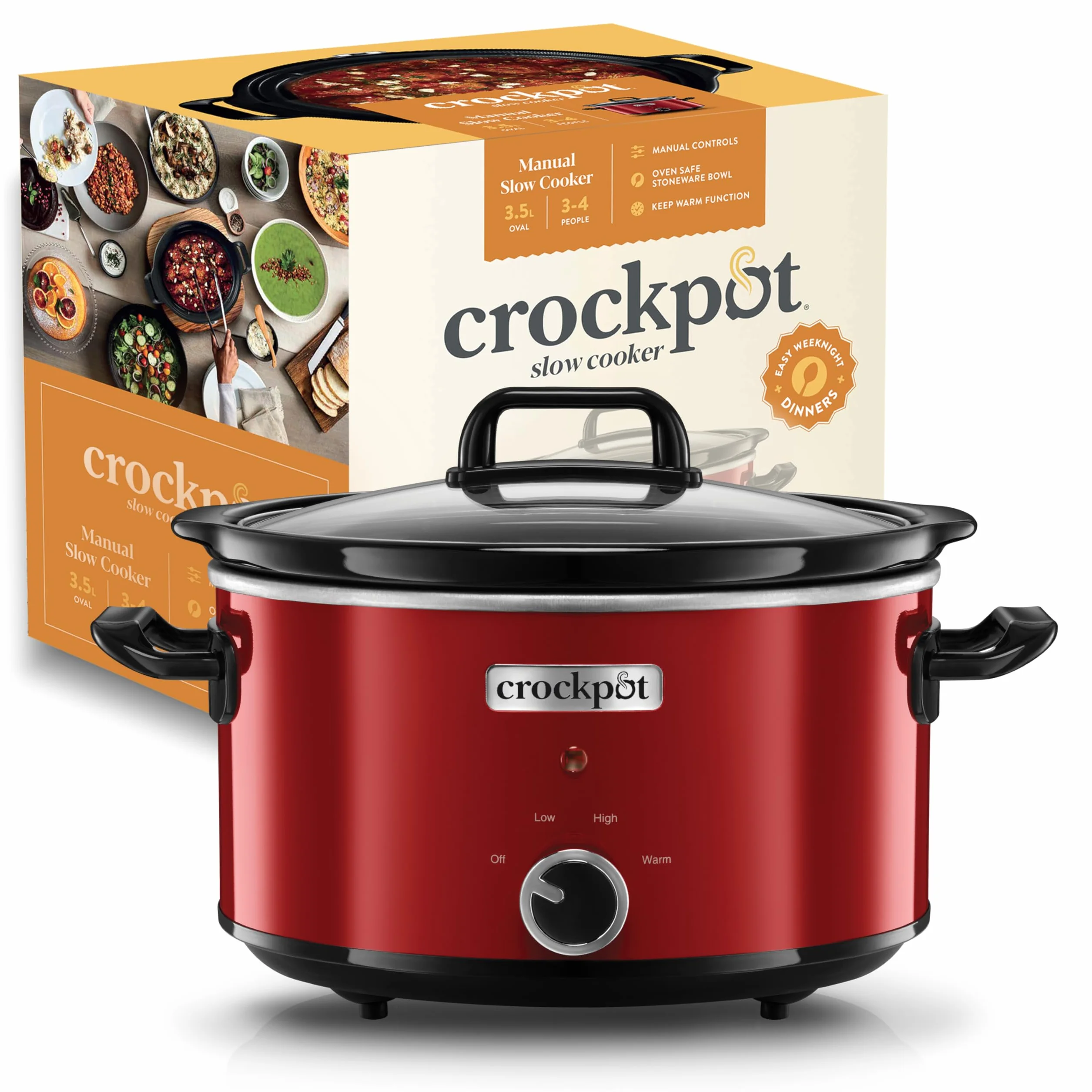 Crock-Pot Wolnowar, Czerwony, 3,5 L