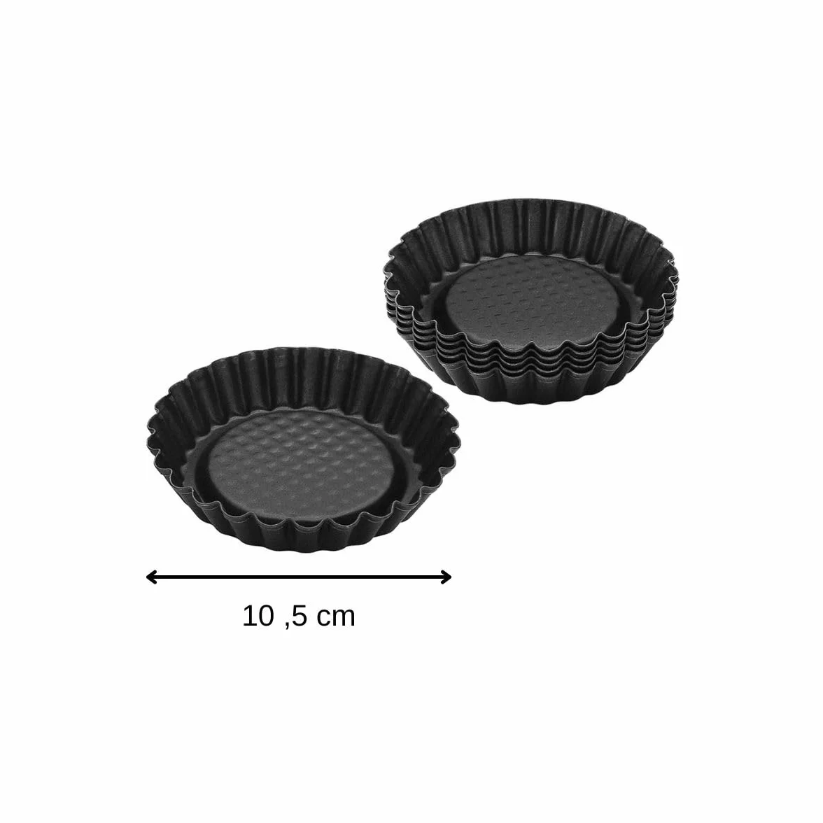 Zenker Mini foremki do tarty, stal nierdzewna, czarne/metaliczne, średnica 10,5 cm, zestaw 6 szt