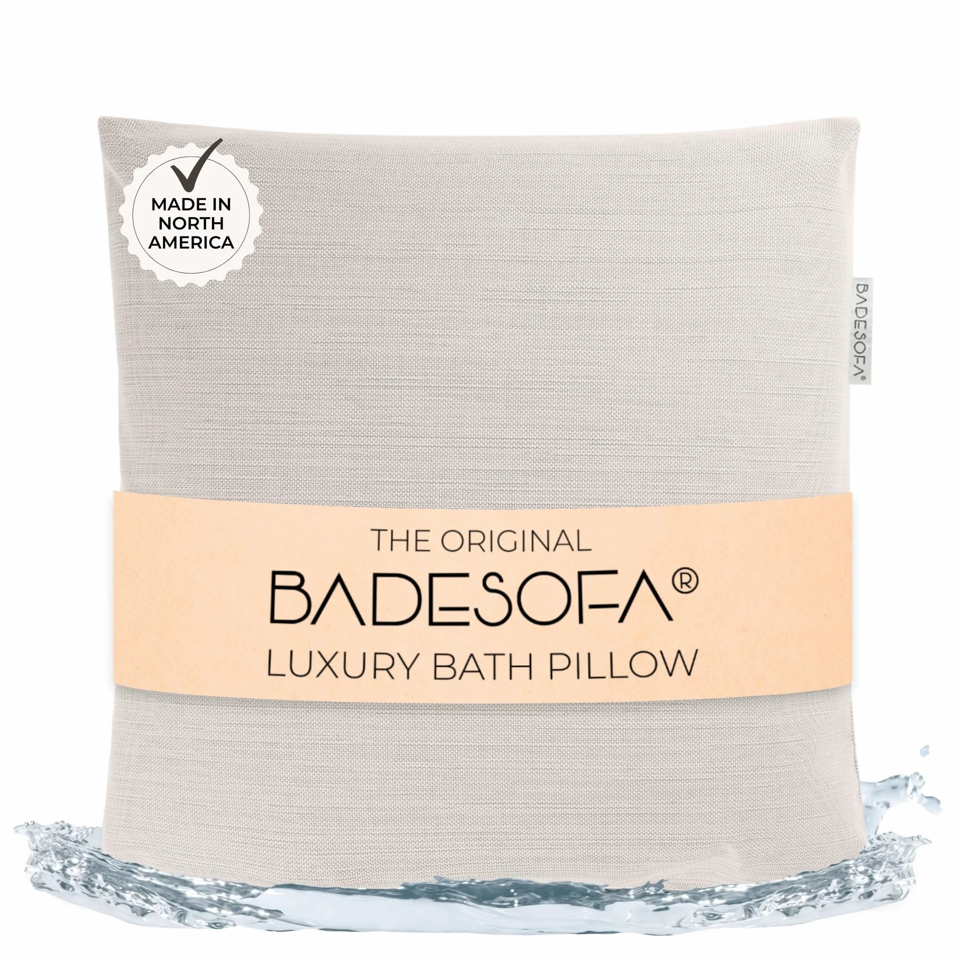 BADESOFA® Poduszka do wanny w rozmiarze M, bardzo wygodna poduszka do wanny, szybkoschnąca, wyprodukowano w UE, poduszka do wanny nadająca się do prania, poduszka do kąpieli z masy perłowej, akcesoria do szerokich, prostokątnych wanien