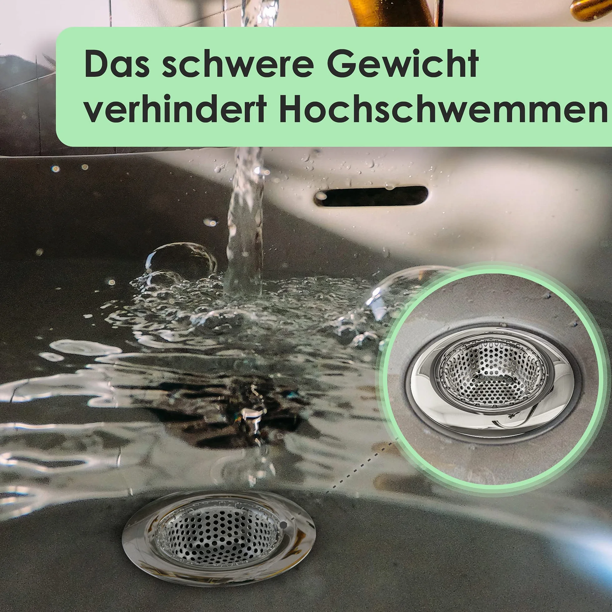 Filtr do zlewu 17g, zestaw 2 sztuk, do wszystkich odpływów, kratka zlewozmywakowa, kratka do zlewu, kratka do wanny, łańcuch do włosów 7 cm, kratka umywalka, zatyczka prysznicowa